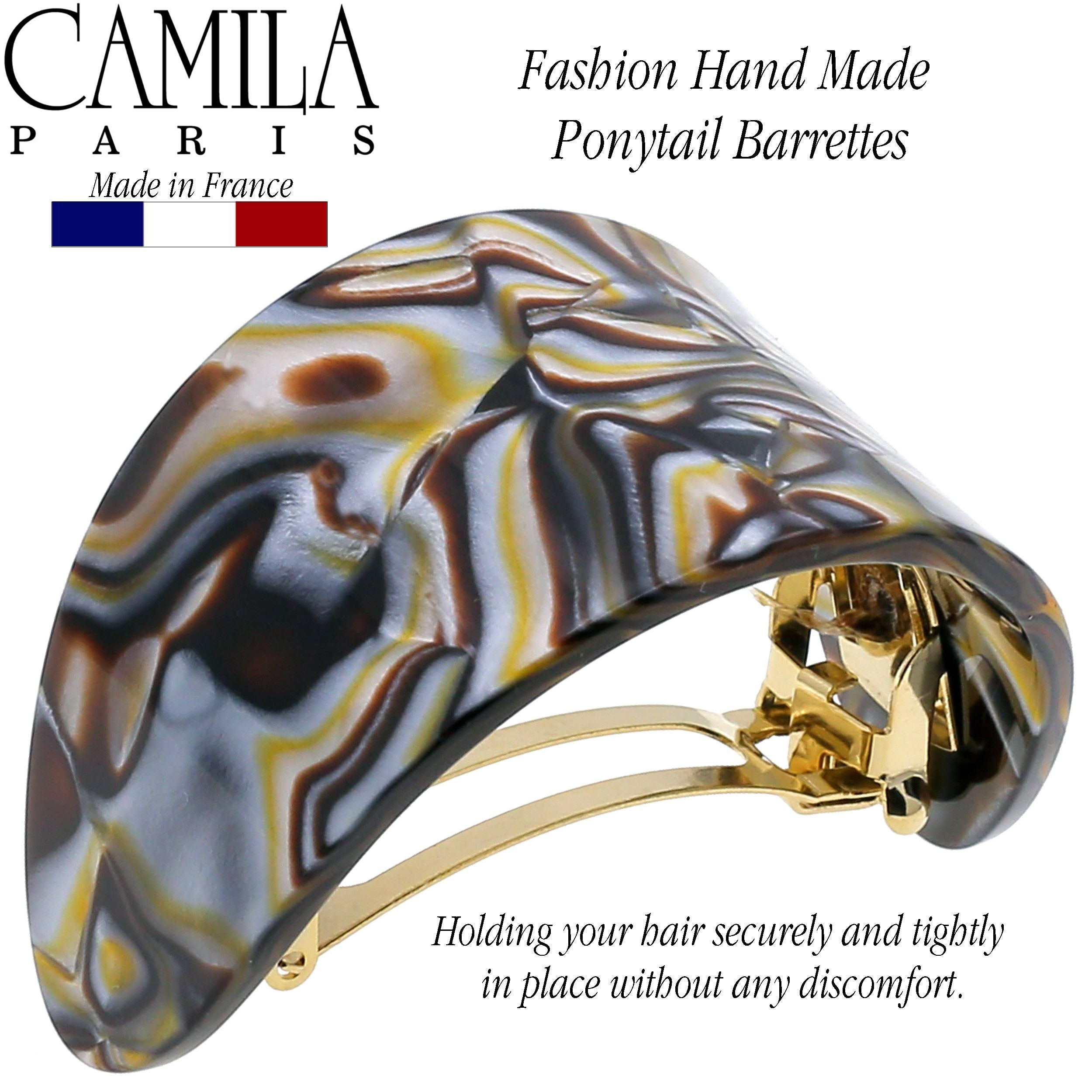 Camila Paris Beige/Blue French barrette cellulose acetate