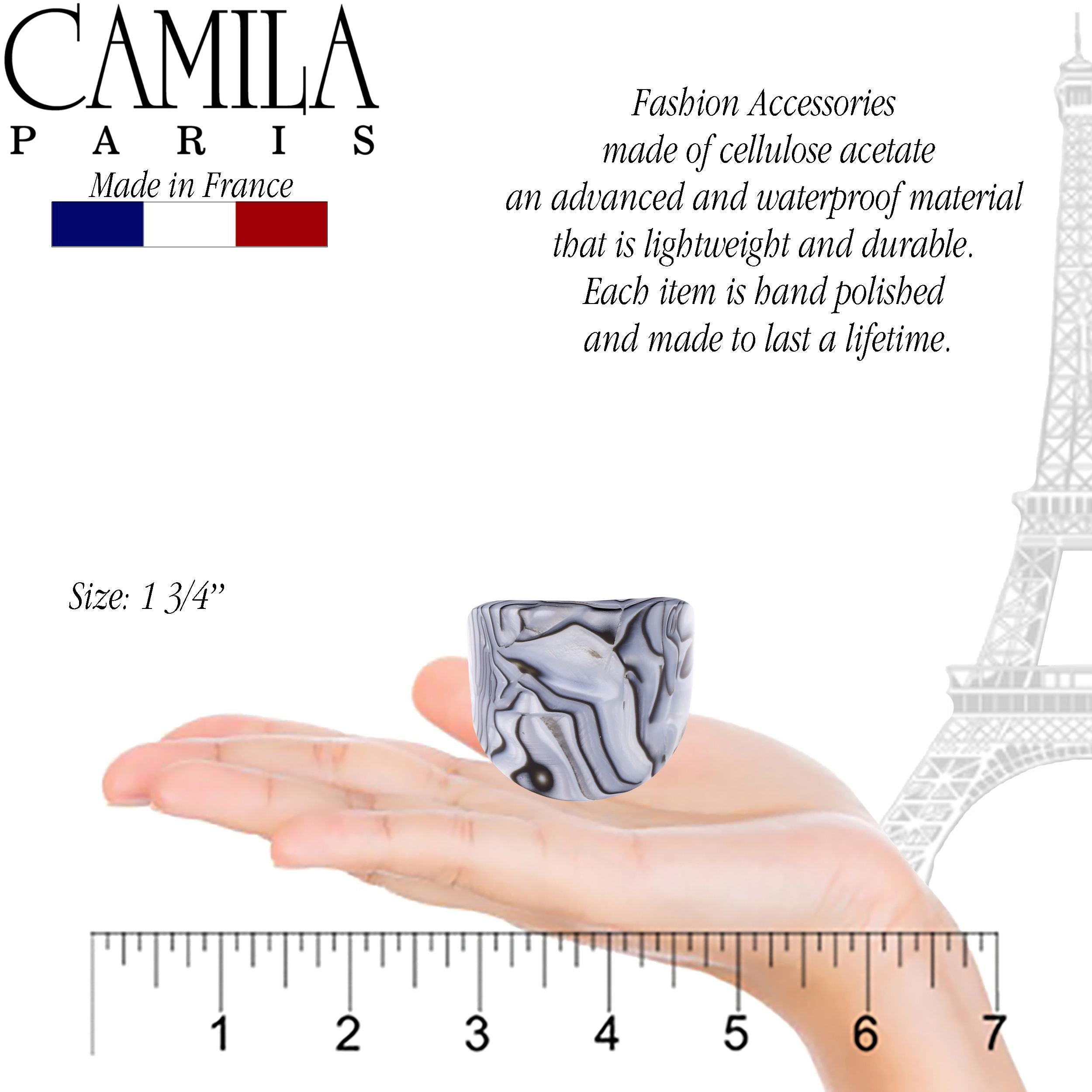 Camila Paris Beige French hair tie cellulose acetate handmade