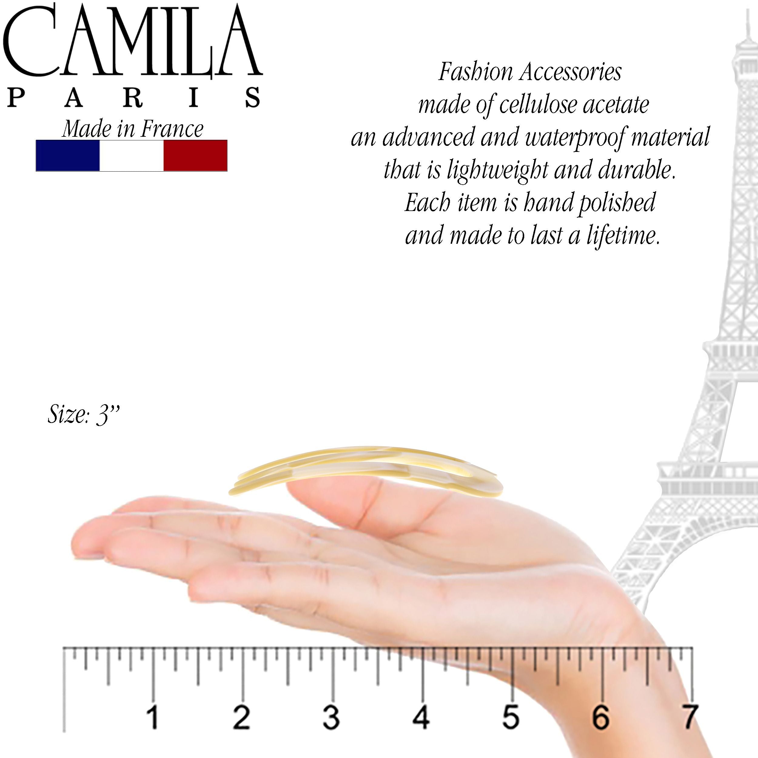 Camila Paris 3 inch French hair stick cellulose acetate
