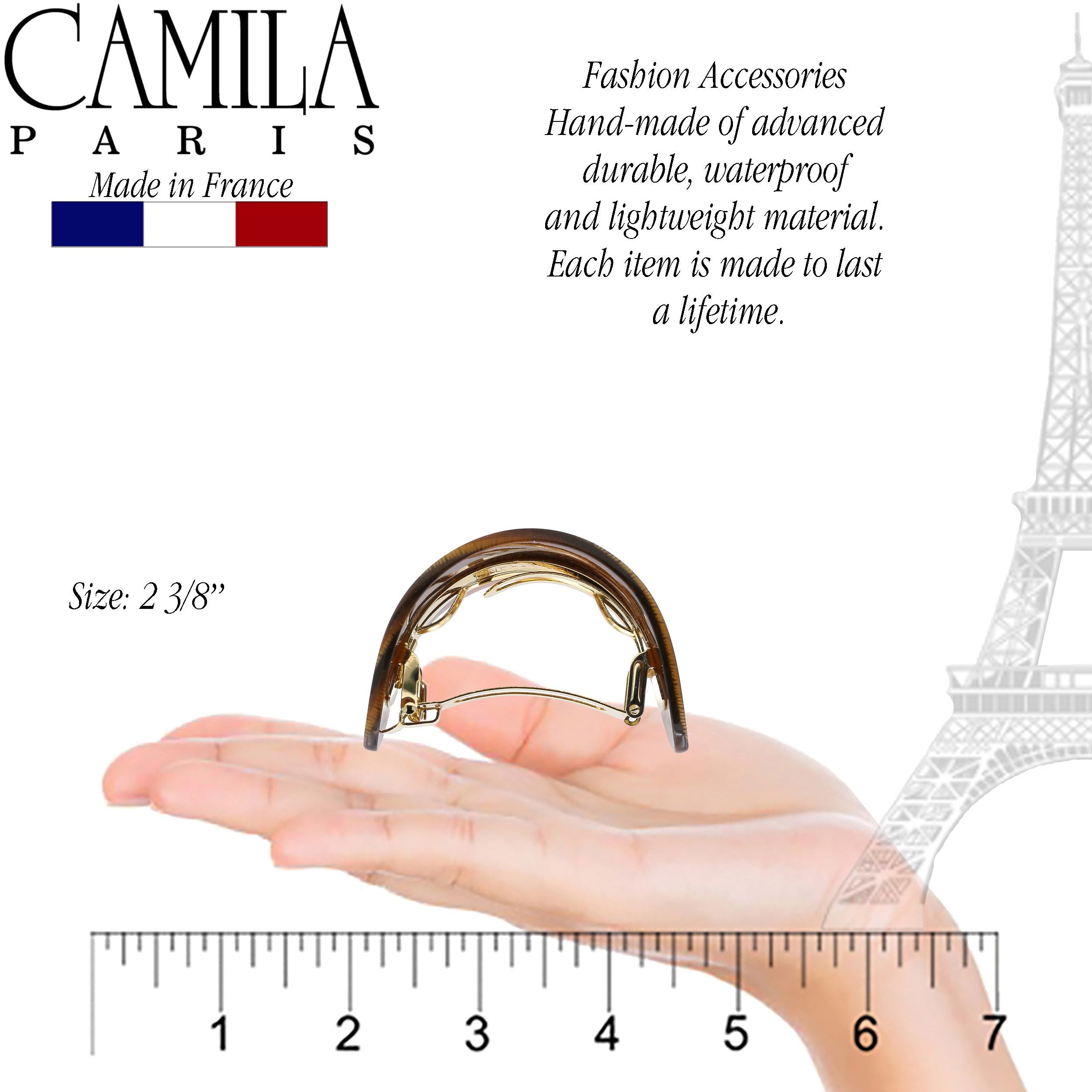 Camila Paris Black French barrette cellulose acetate