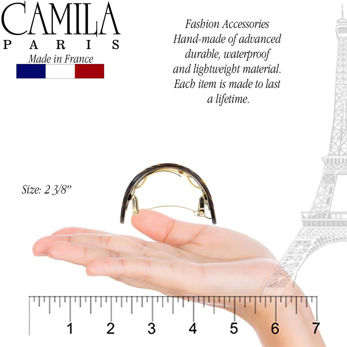 Camila Paris Brown/Rose French barrette cellulose acetate