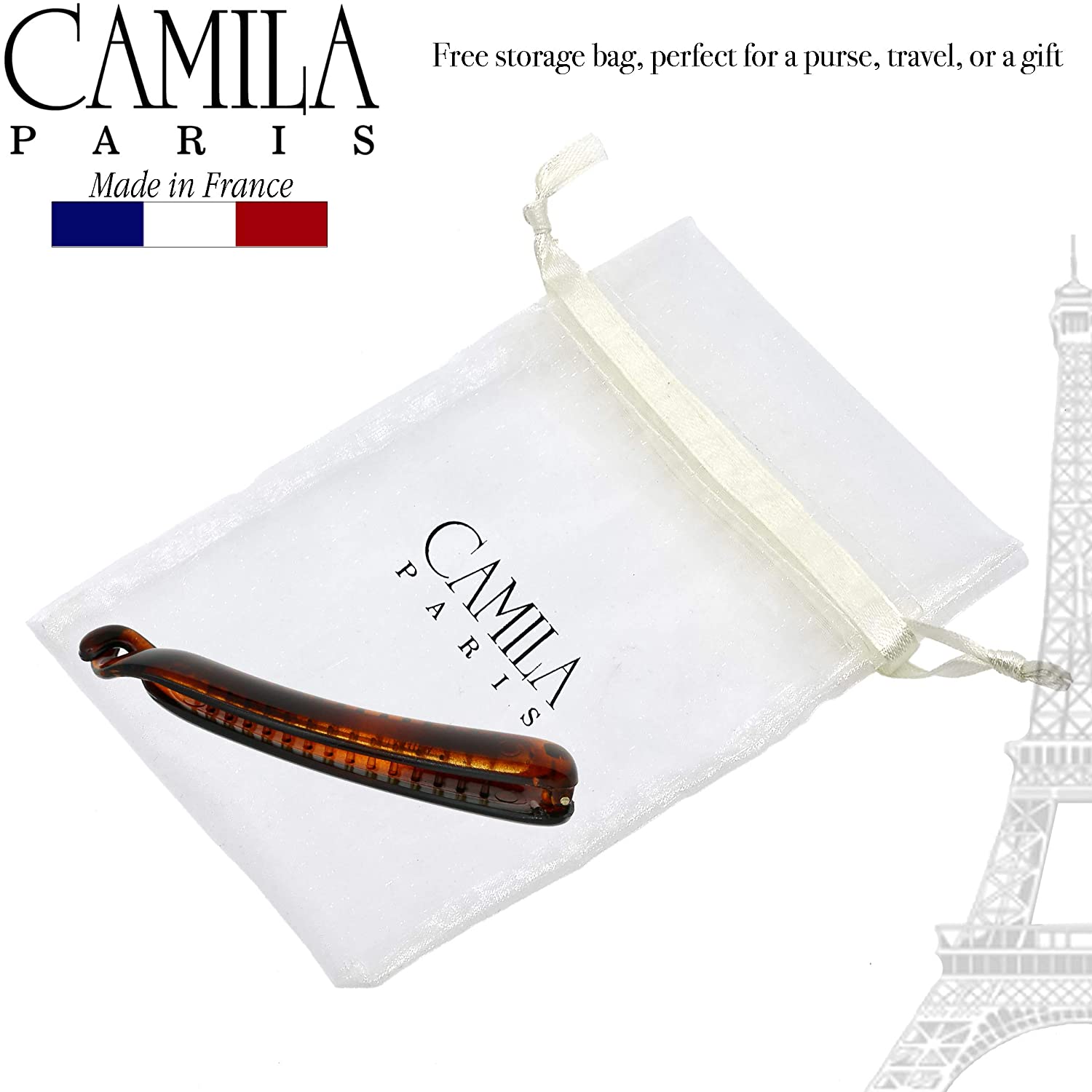 Camila Paris Brown Snake French banana clip cellulose acetate