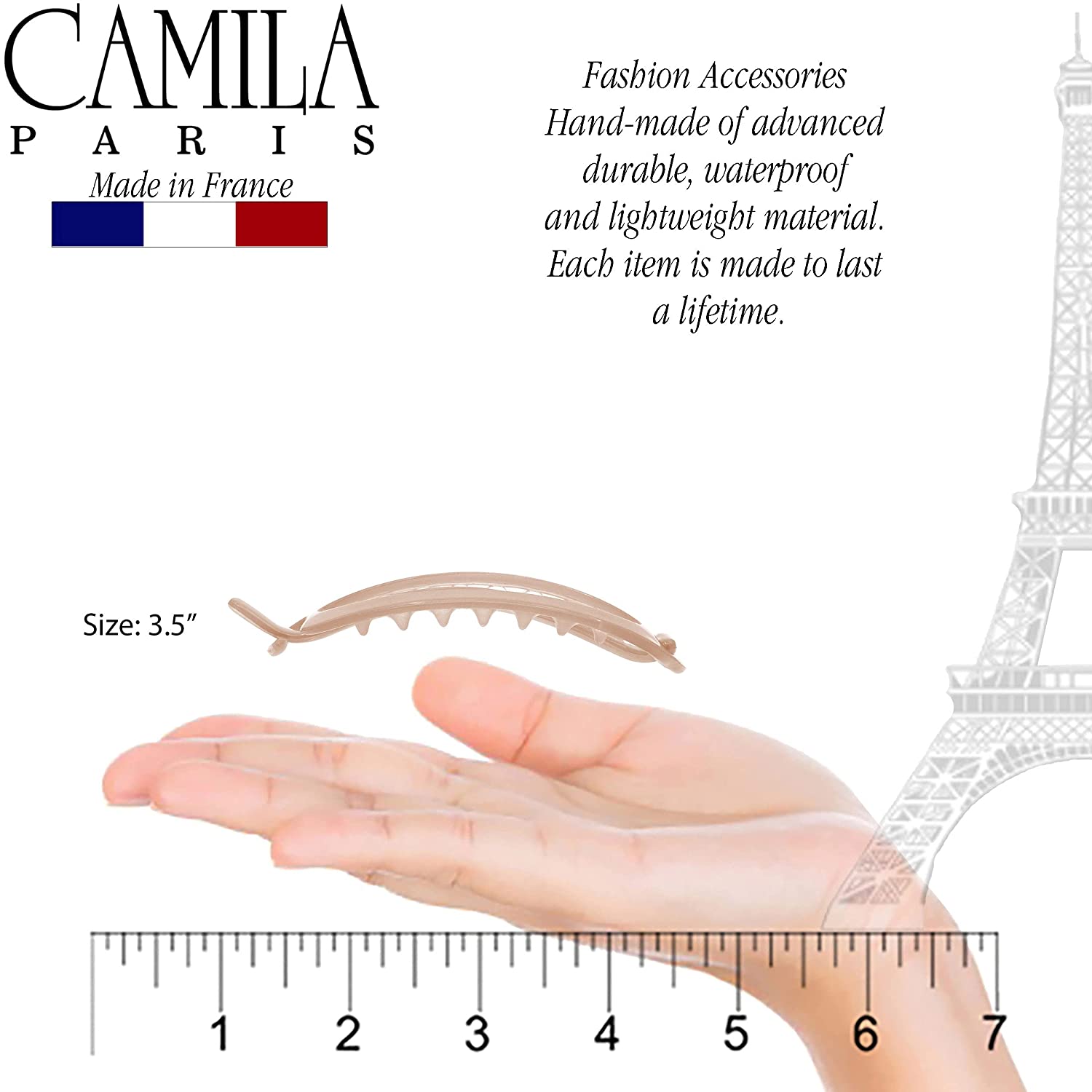 Camila Paris Metal-Free French barrette cellulose acetate
