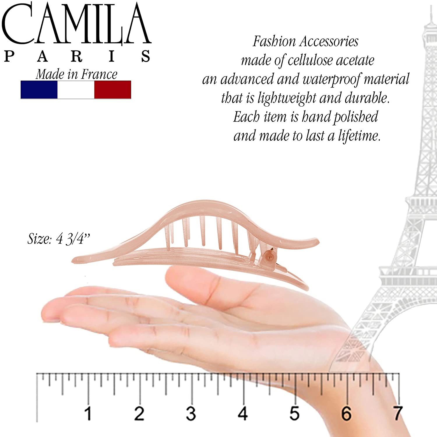 Camila Paris French hair clip cellulose acetate