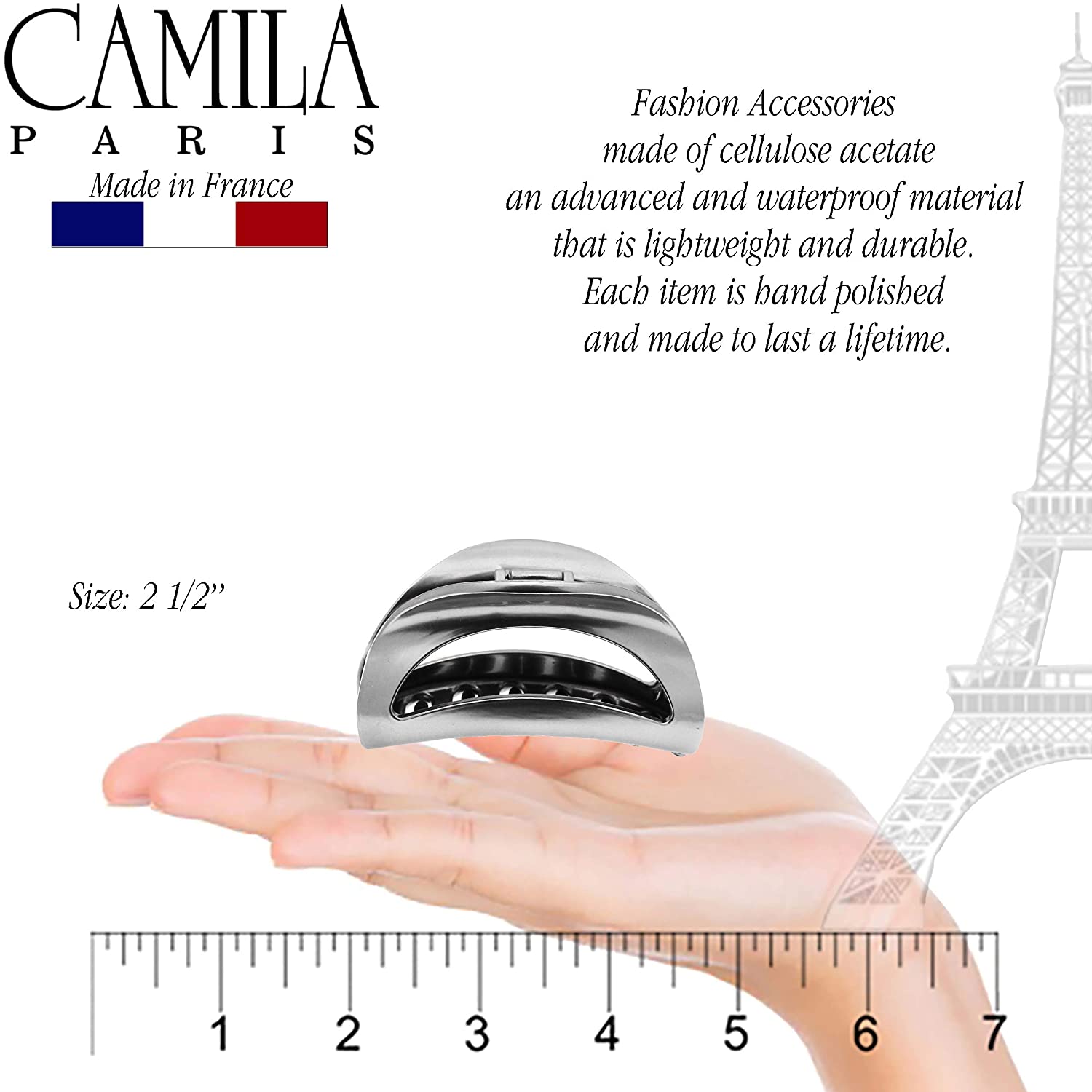 Camila Paris 3.25 Inch French hair clip cellulose acetate