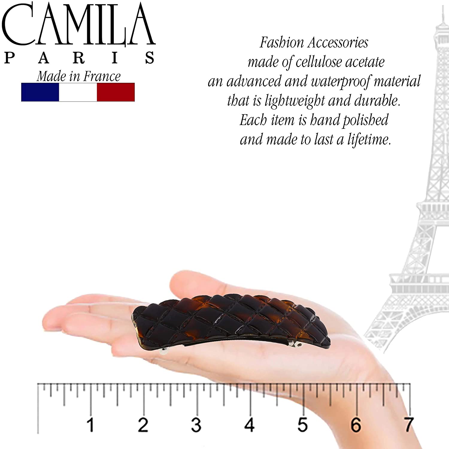 Camila Paris French barrette cellulose acetate
