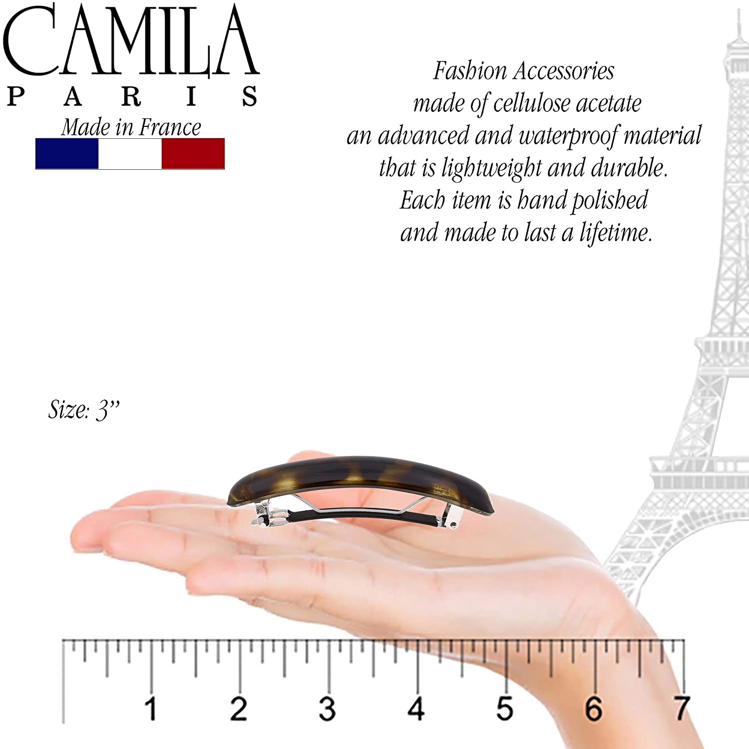 Camila Paris French barrette cellulose acetate