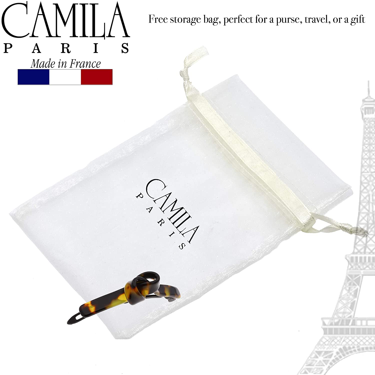 Camila Paris Metal-Free French barrette cellulose acetate handmade