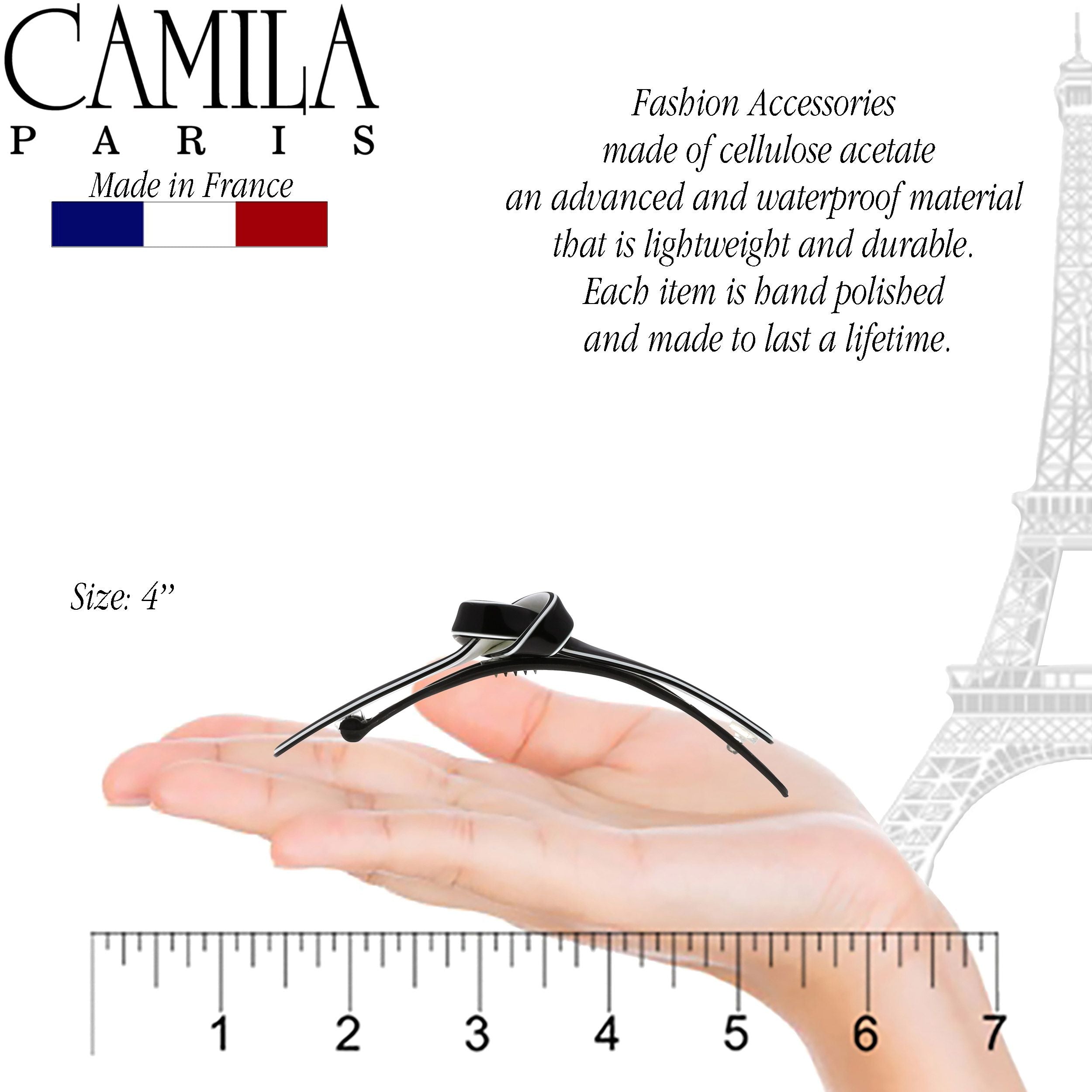 Camila Paris Metal-Free French barrette cellulose acetate handmade