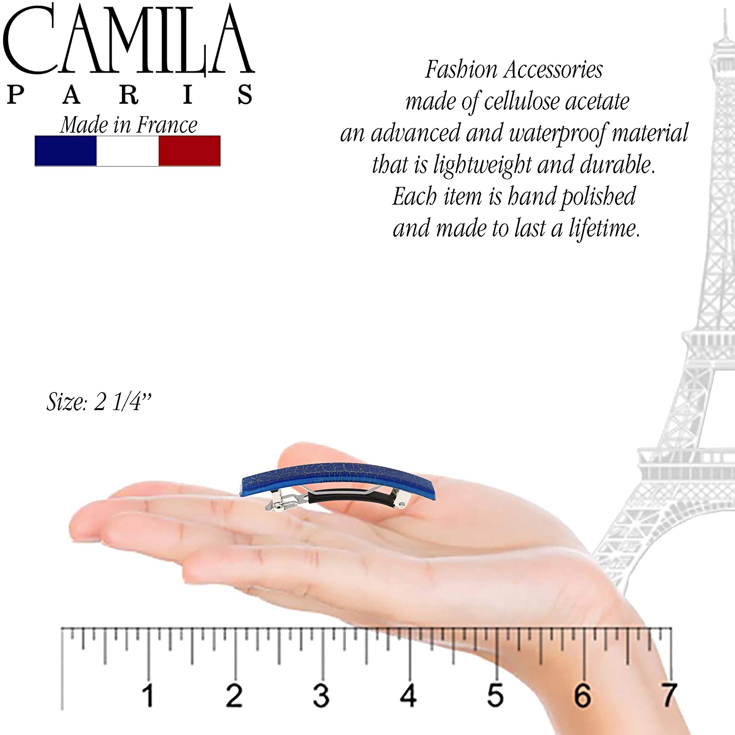 Camila Paris French barrette cellulose acetate
