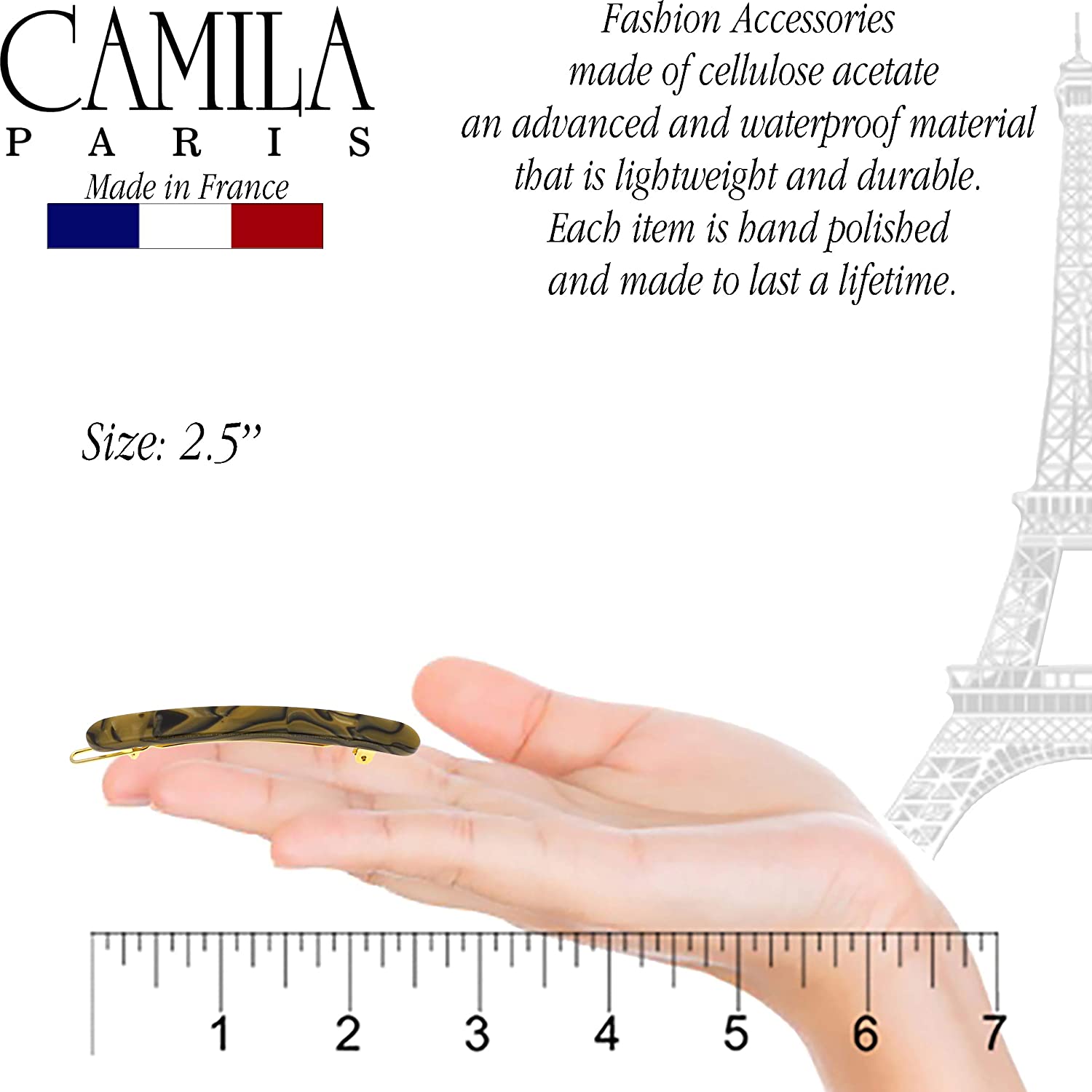 Camila Paris French barrette cellulose acetate