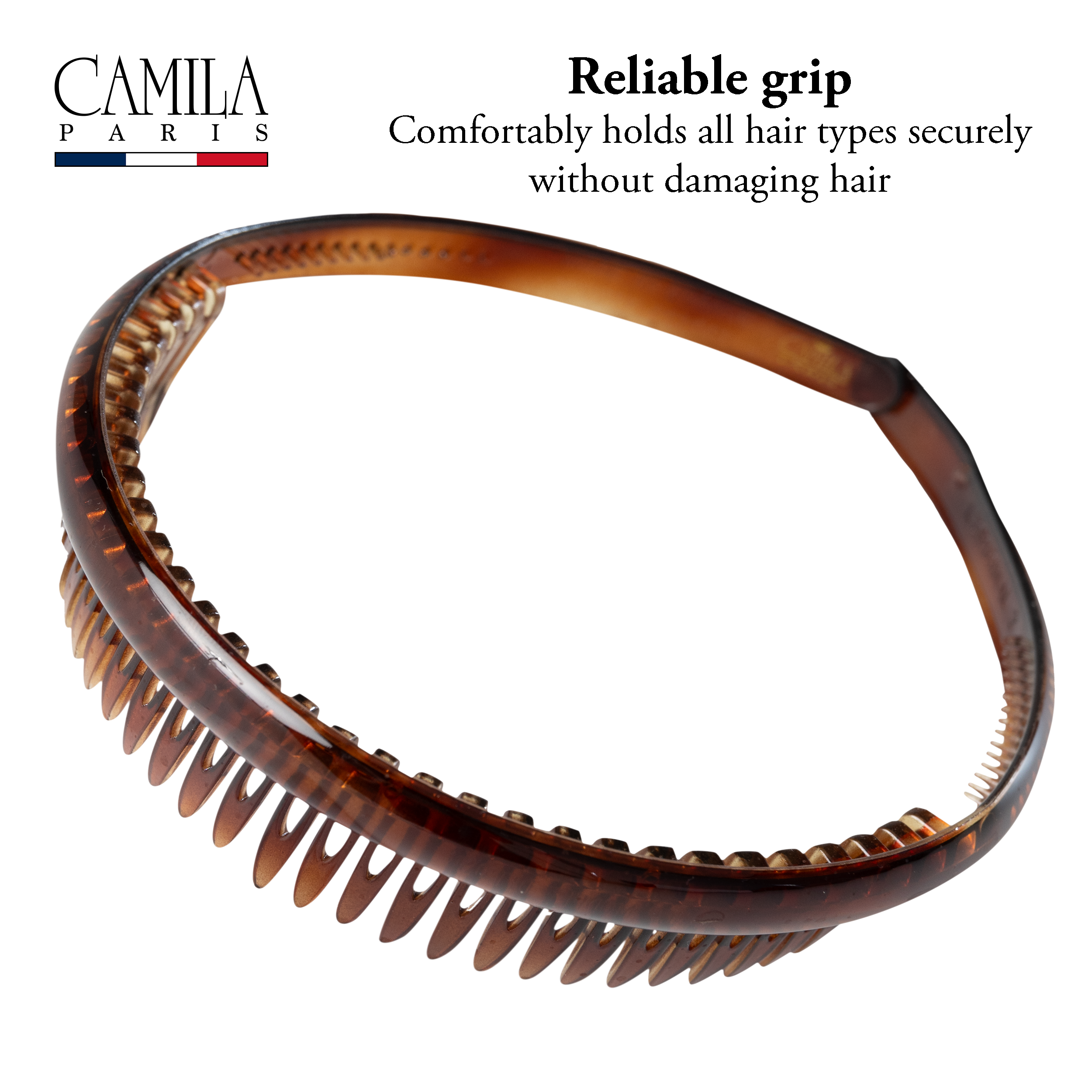 Camila Paris Black French headband cellulose acetate