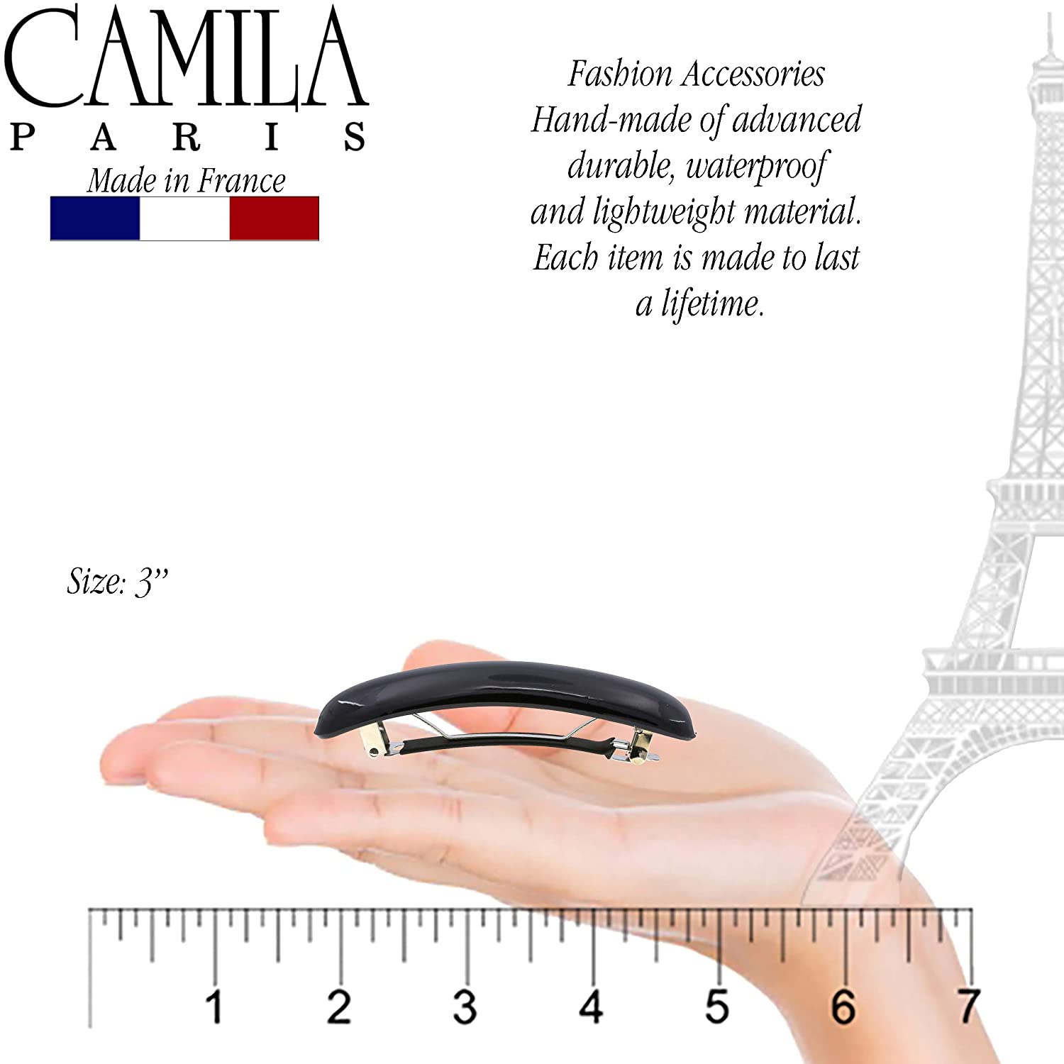 Camila Paris 3 Inch French barrette cellulose acetate