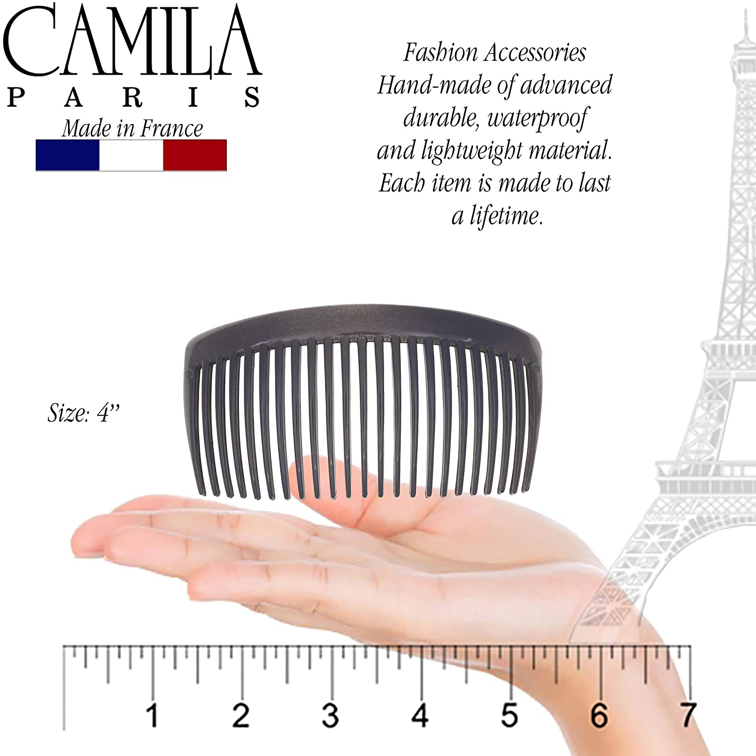 Camila Paris Detangling French side comb cellulose acetate