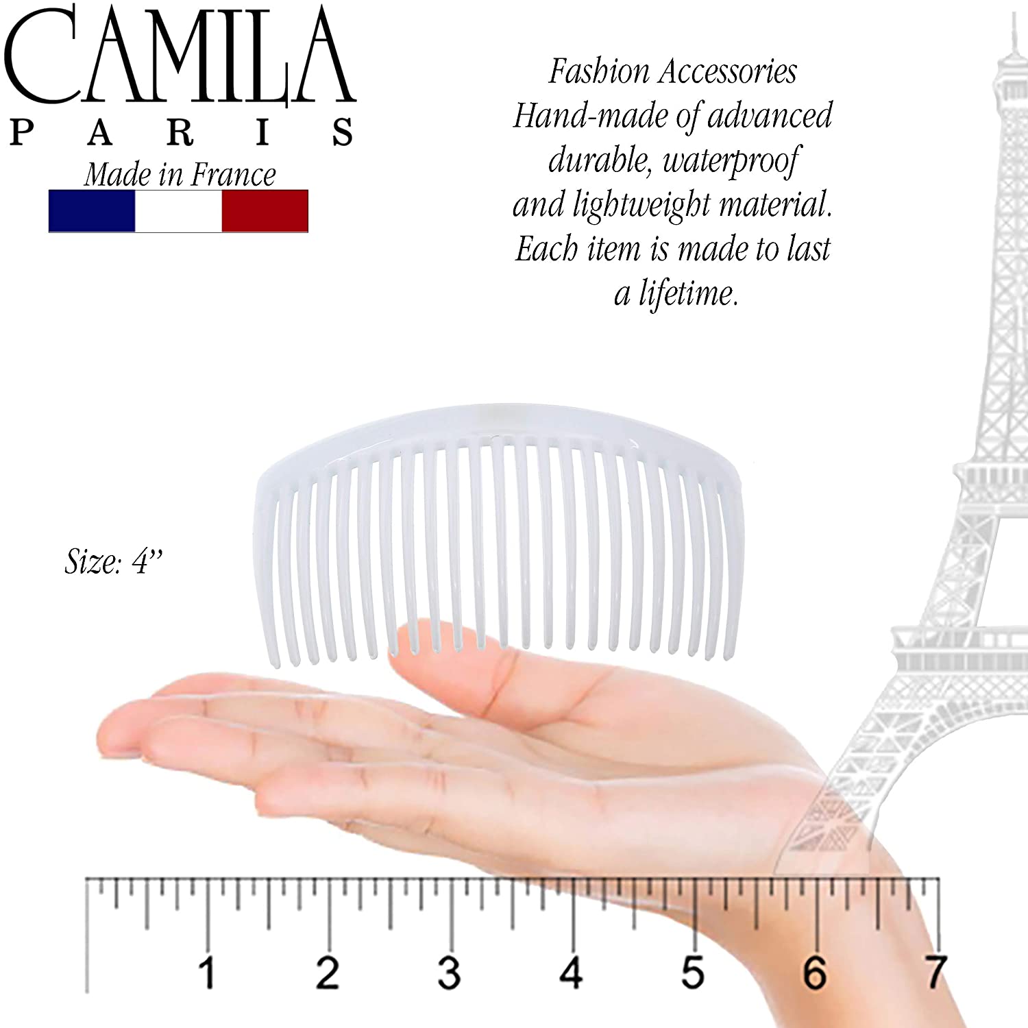 Camila Paris Detangling French side comb cellulose acetate