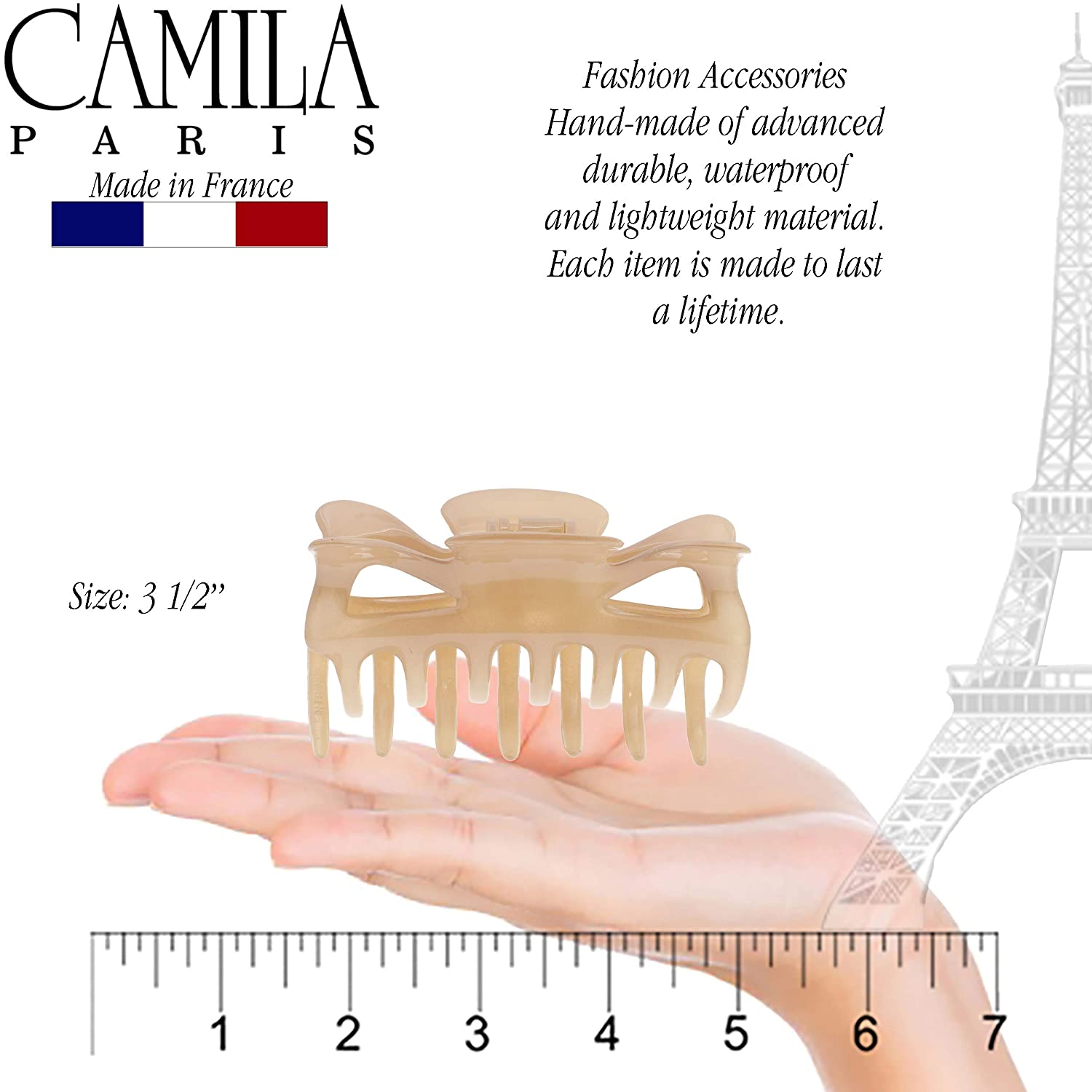 Camila Paris 3.5 Inch Elizabeth French hair clip cellulose acetate
