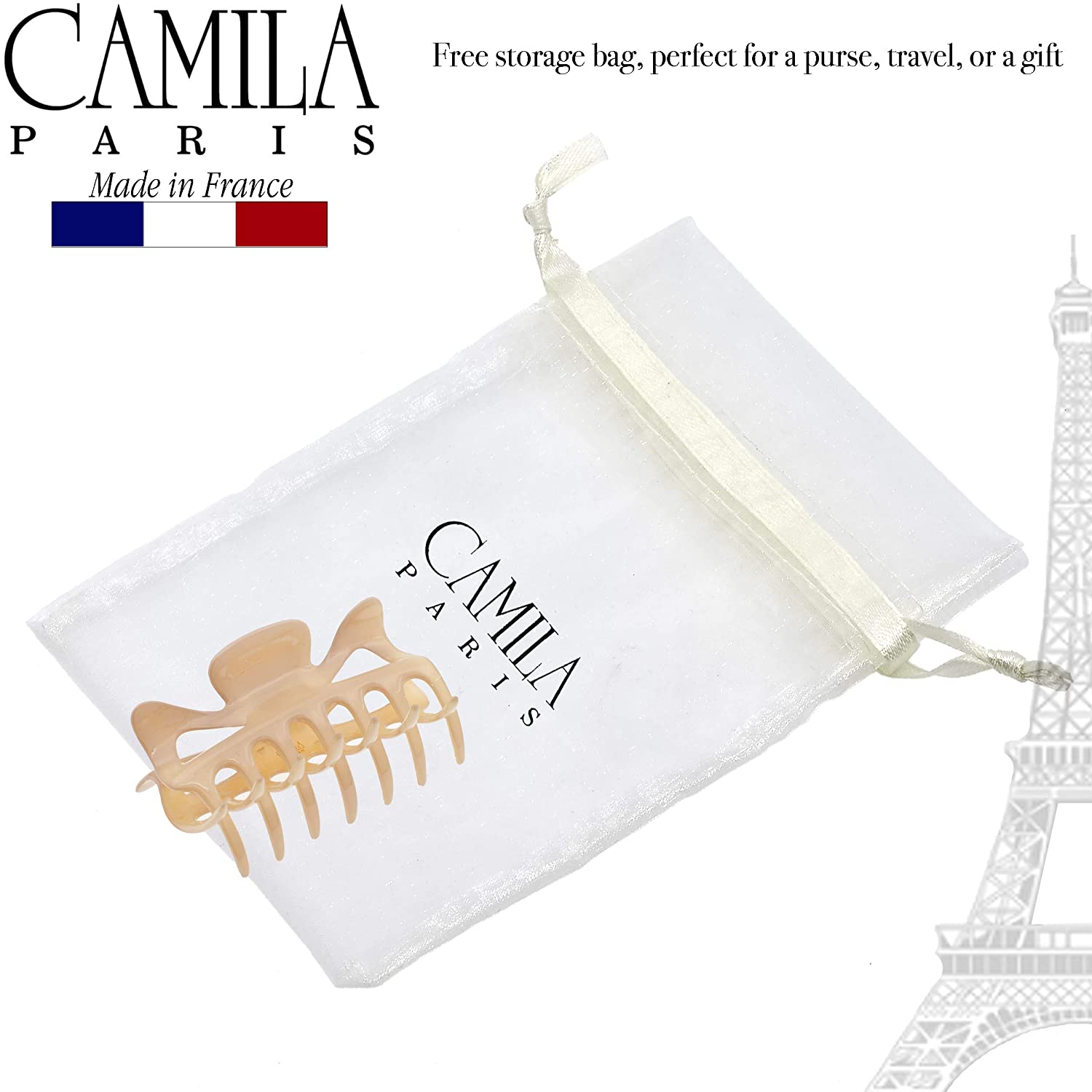 Camila Paris 3.5 Inch Elizabeth French hair clip cellulose acetate