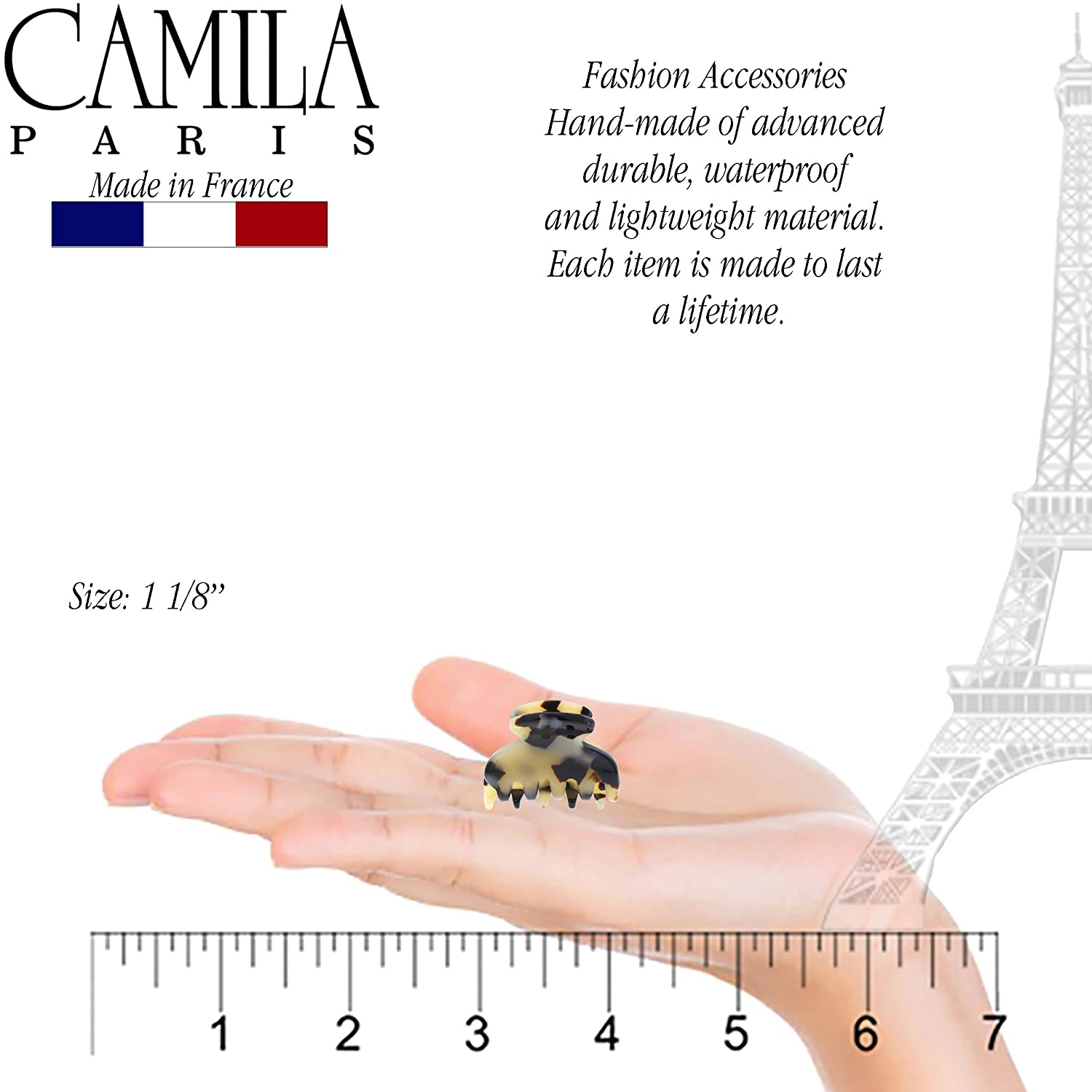 Camila Paris French hair clip cellulose acetate handmade