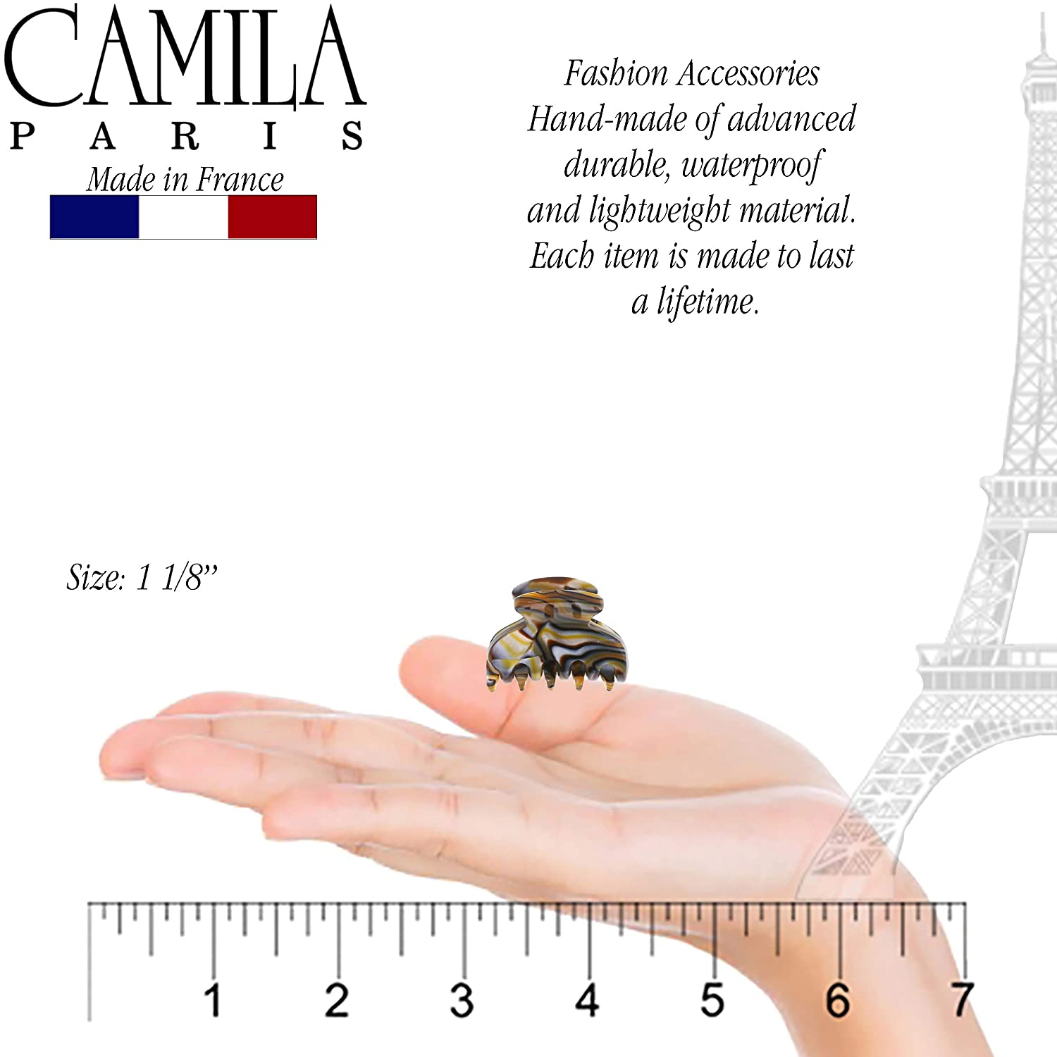 Camila Paris French hair clip cellulose acetate handmade