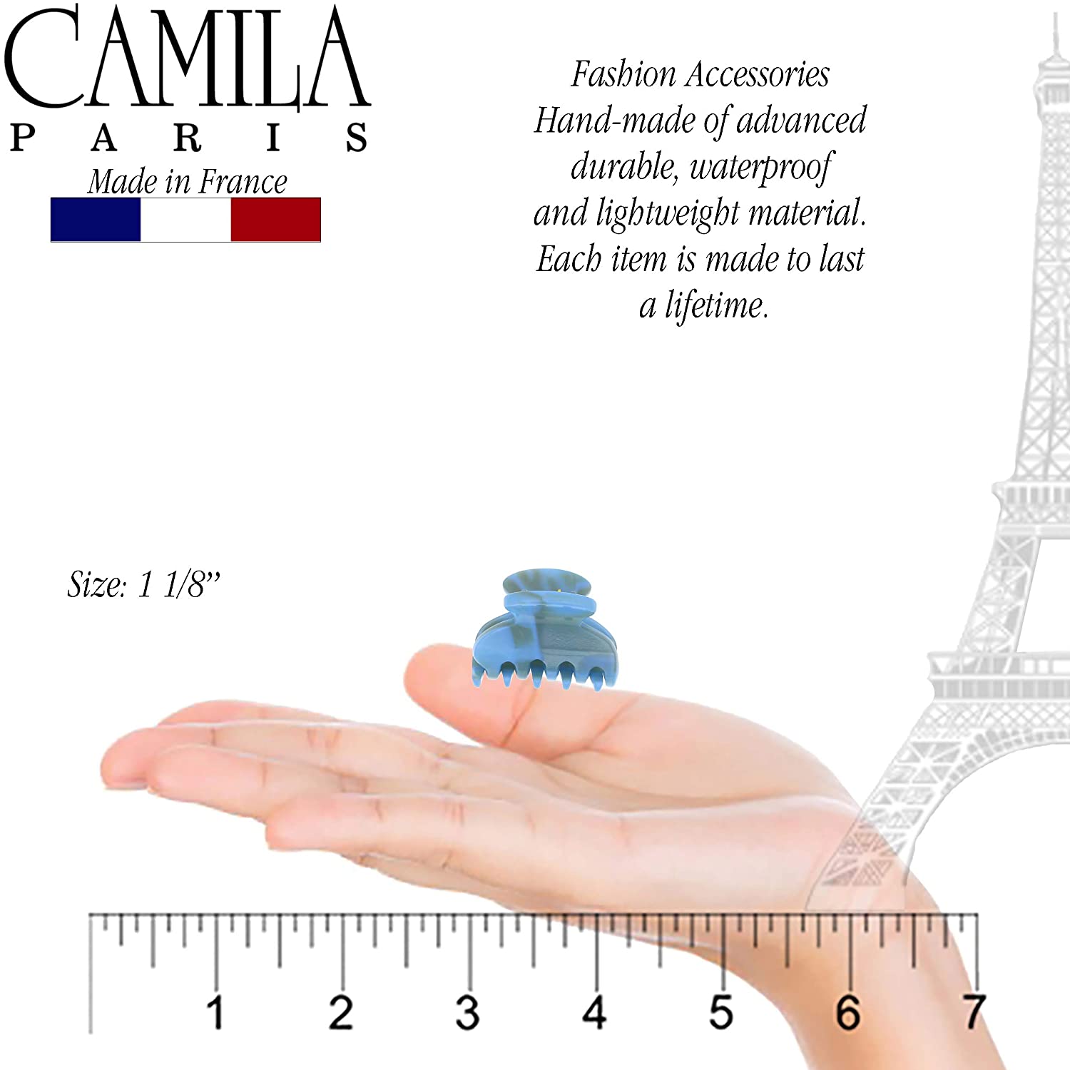 Camila Paris French hair clip cellulose acetate handmade