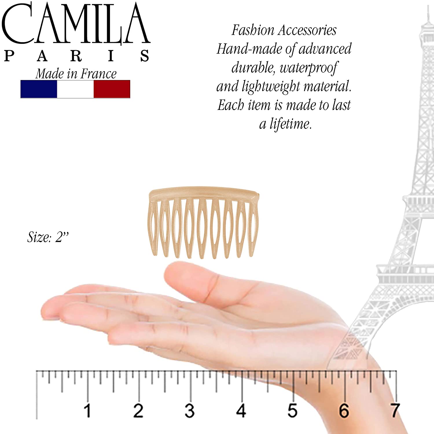 Camila Paris Detangling French side comb cellulose acetate