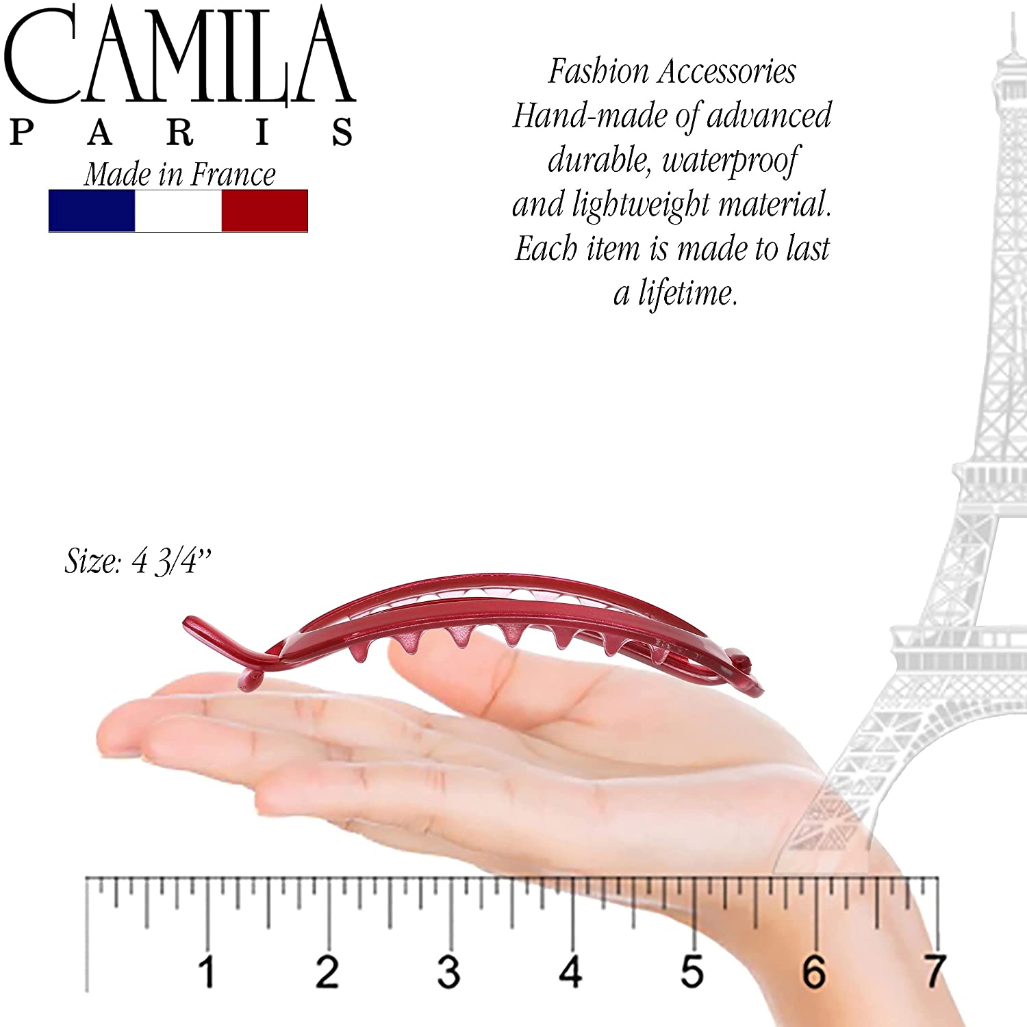Camila Paris Metal-Free French barrette cellulose acetate