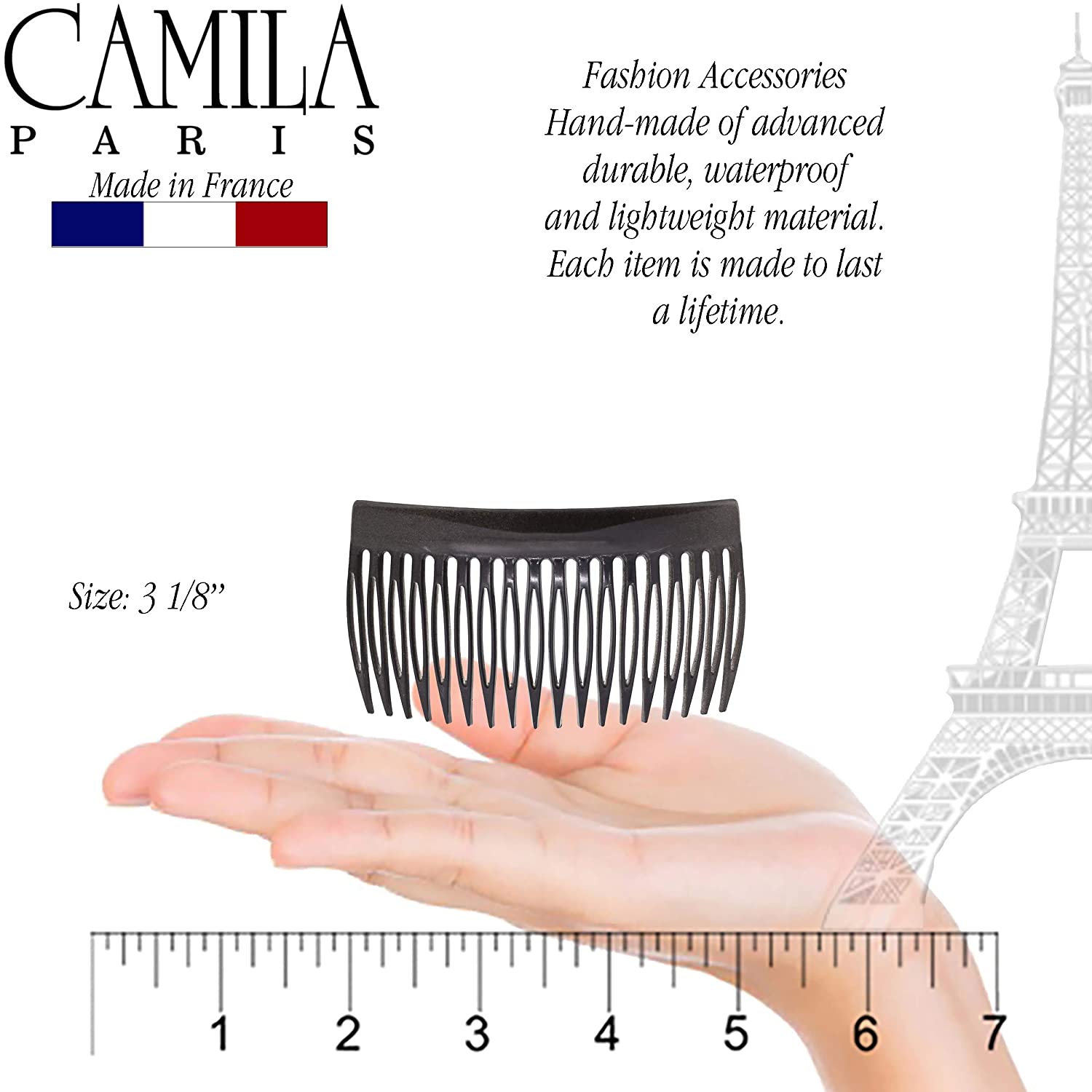 Camila Paris Detangling French side comb cellulose acetate