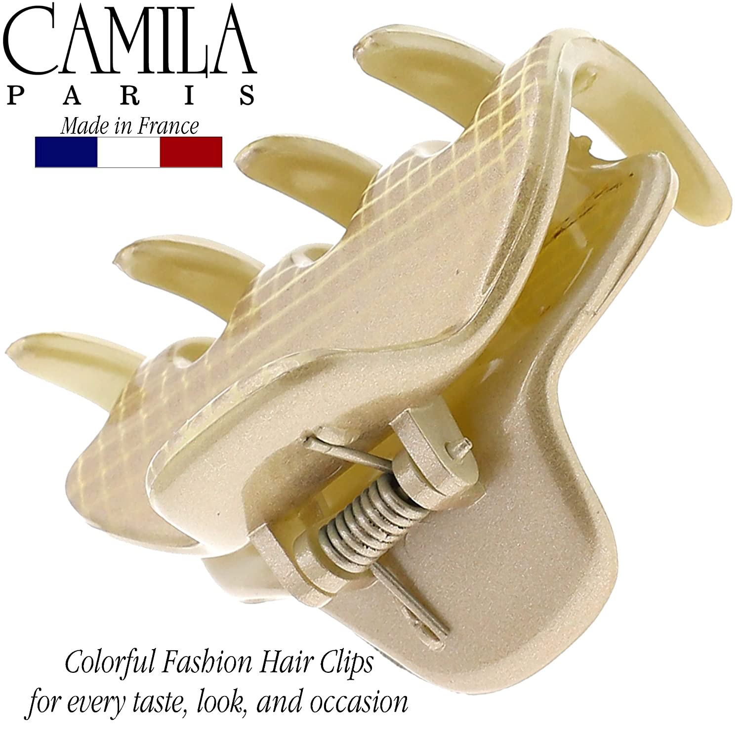 Camila Paris Black & Gold Grace French hair clip cellulose acetate