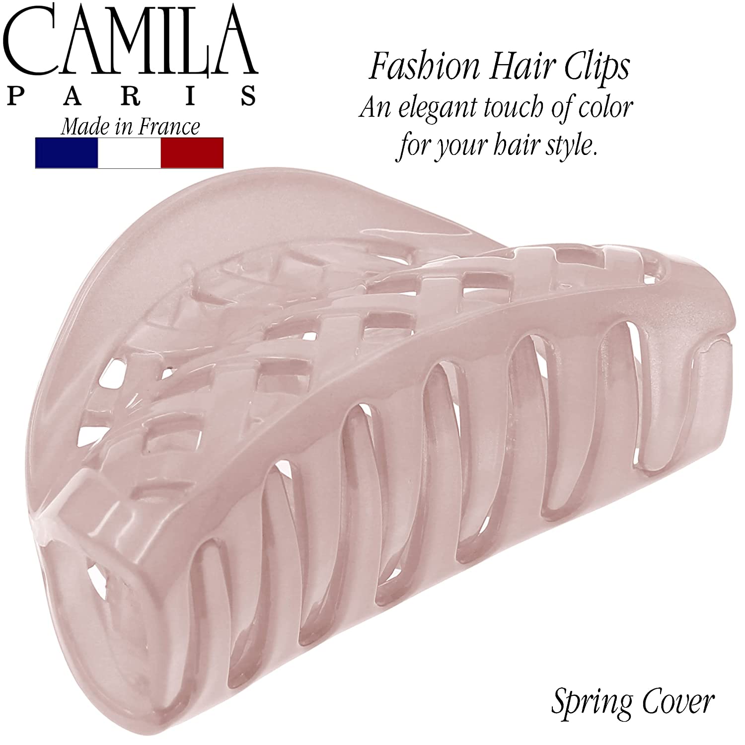 Camila Paris Spring Covered French hair clip cellulose acetate