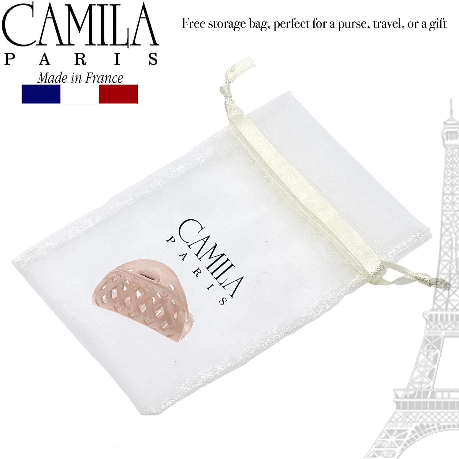 Camila Paris Spring Covered French hair clip cellulose acetate