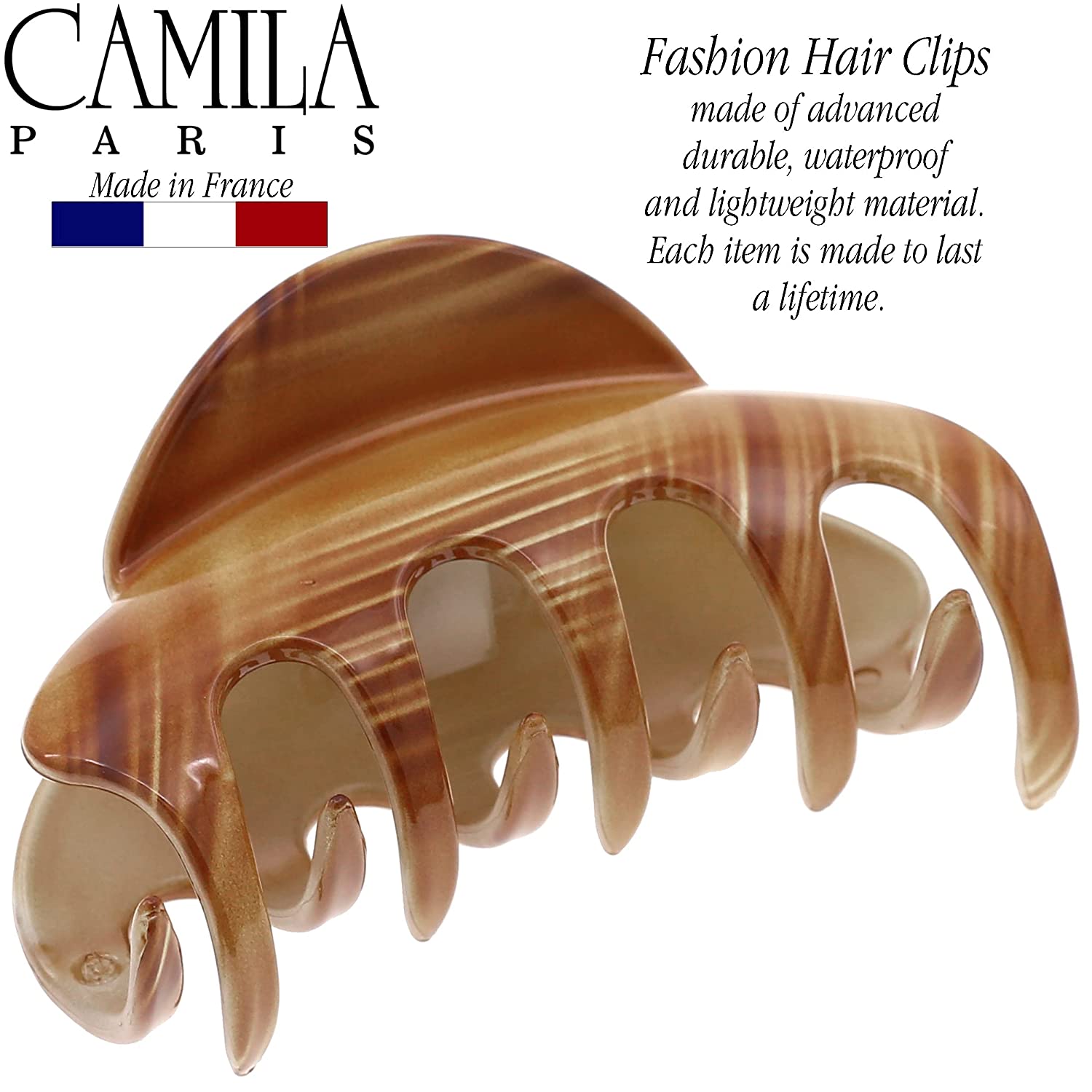 Camila Paris Spring Covered French hair clip cellulose acetate