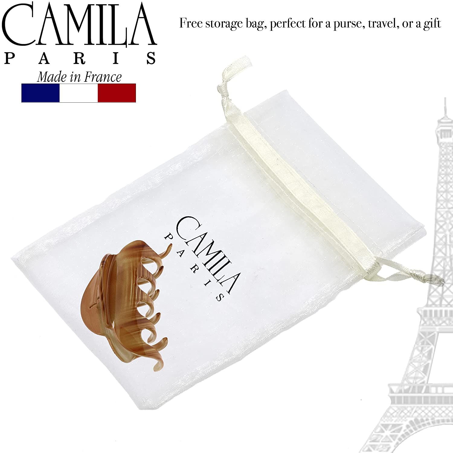 Camila Paris Spring Covered French hair clip cellulose acetate