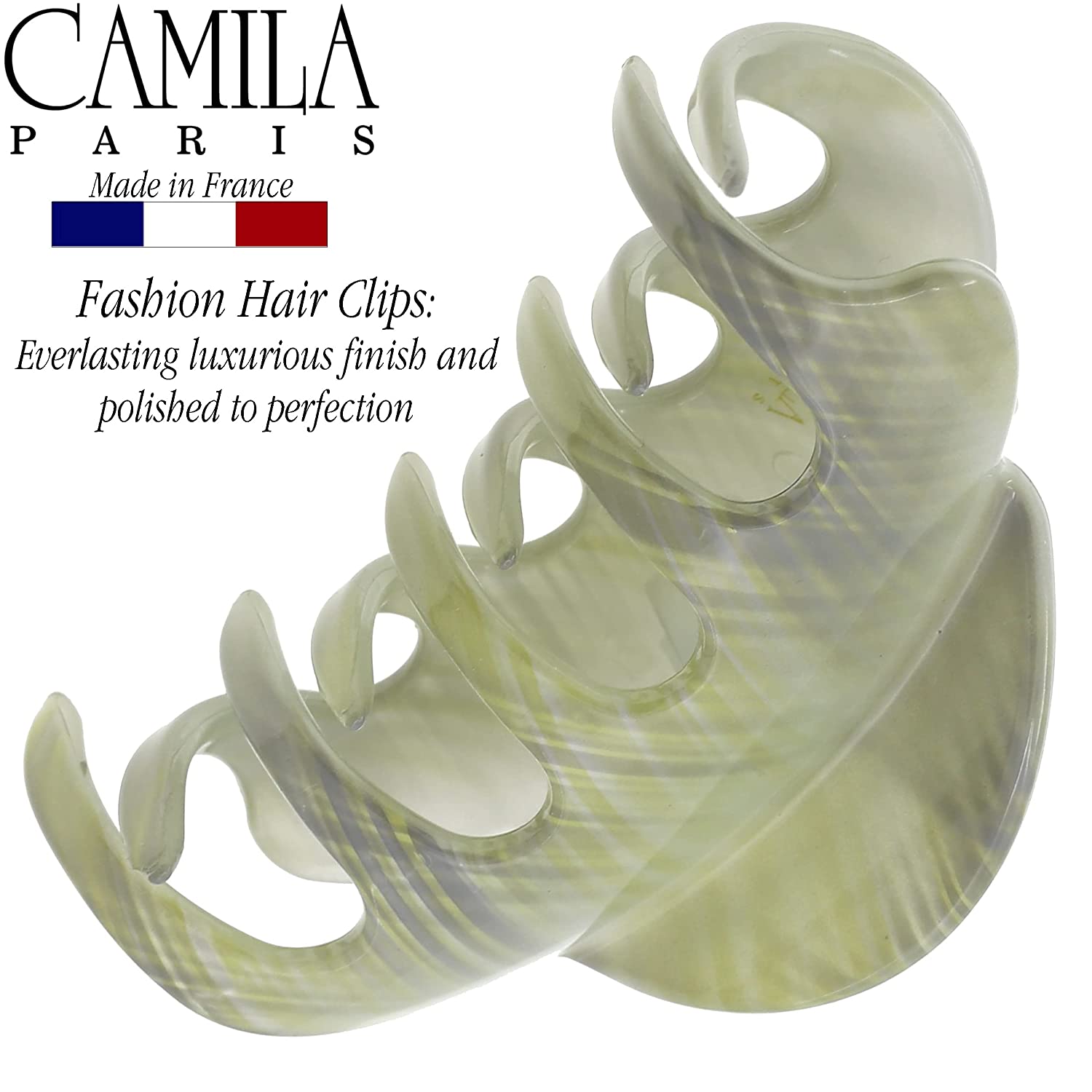 Camila Paris Spring Covered French hair clip cellulose acetate