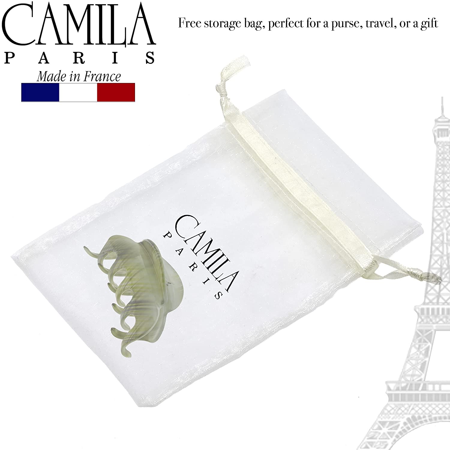 Camila Paris Spring Covered French hair clip cellulose acetate
