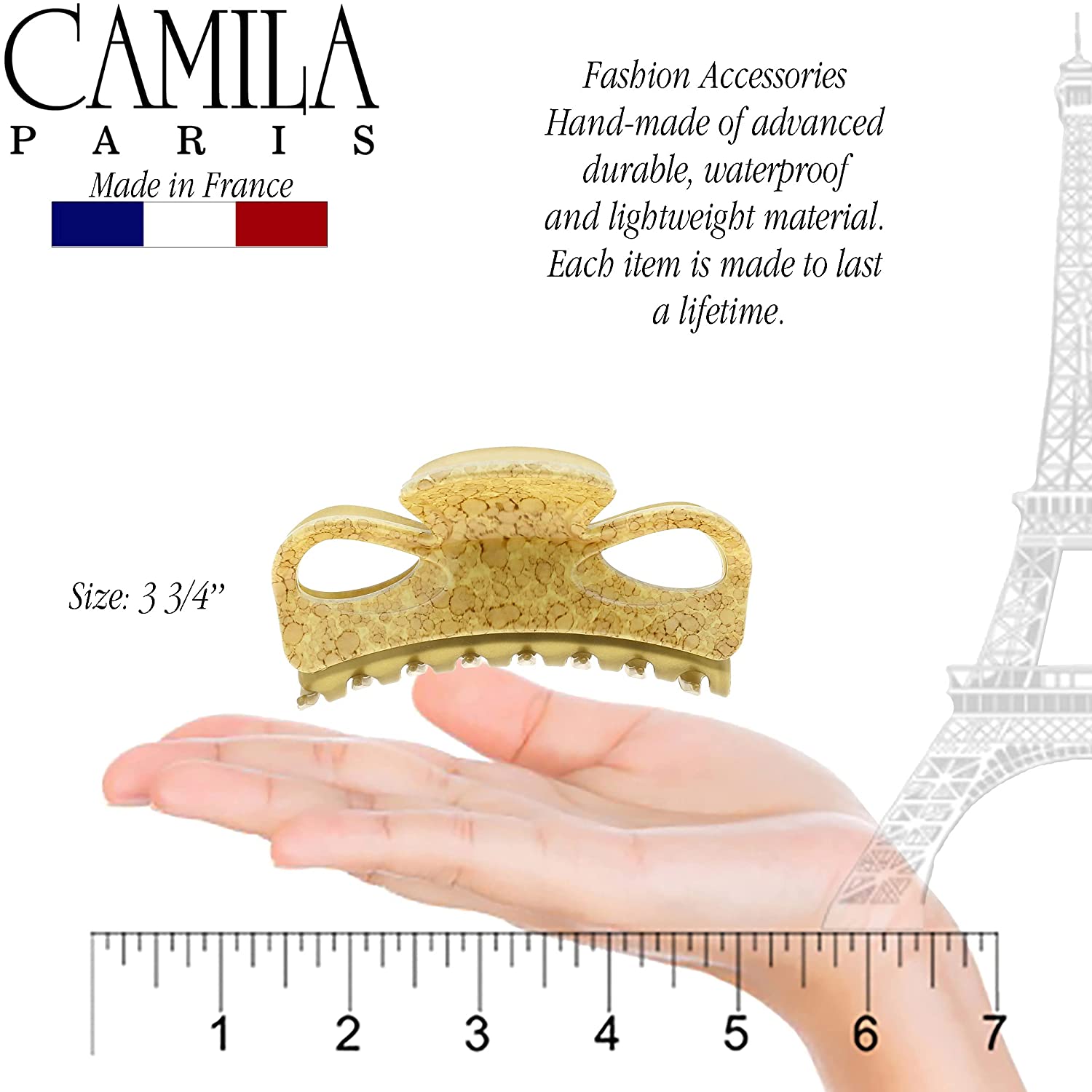 Camila Paris 3.5 Inch French hair clip cellulose acetate