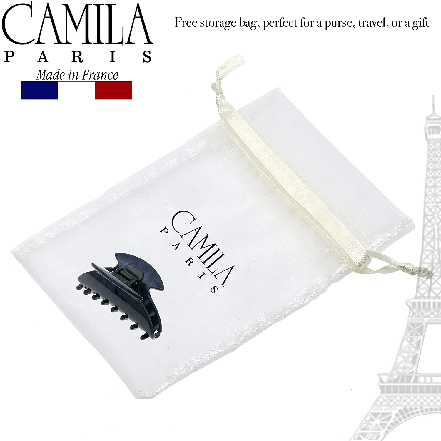 Camila Paris Spring Covered French hair clip cellulose acetate handmade