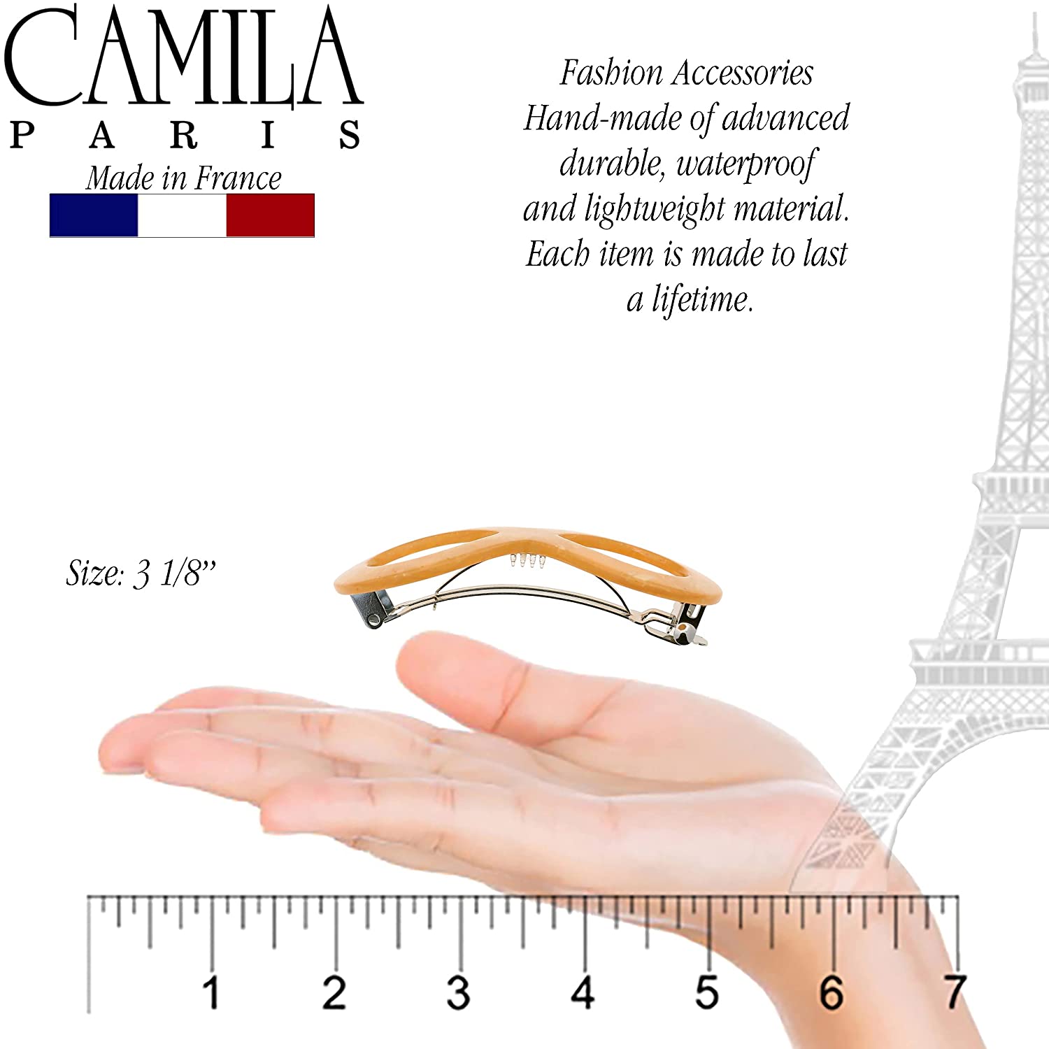 Camila Paris French barrette cellulose acetate handmade