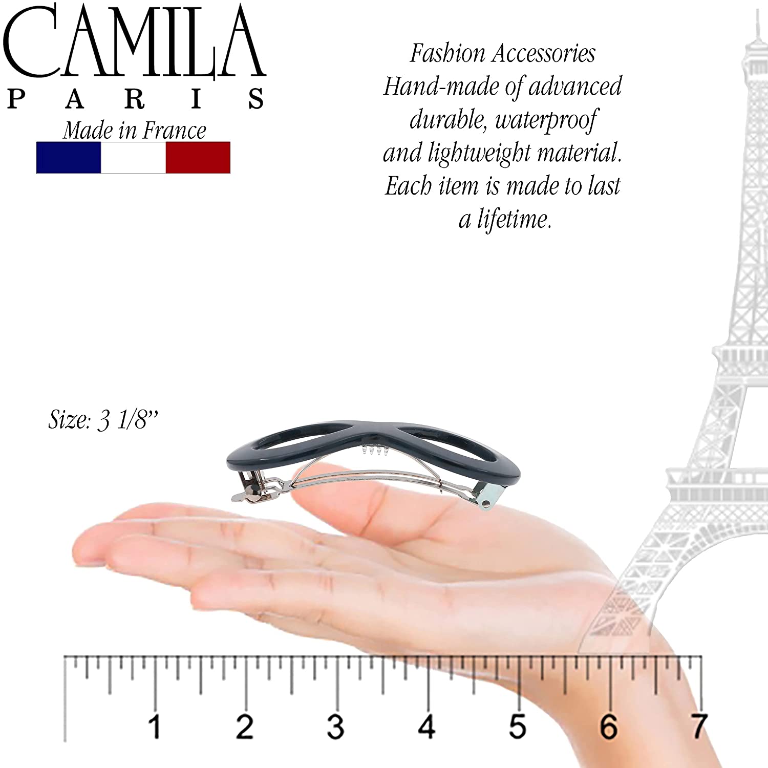 Camila Paris French barrette cellulose acetate handmade