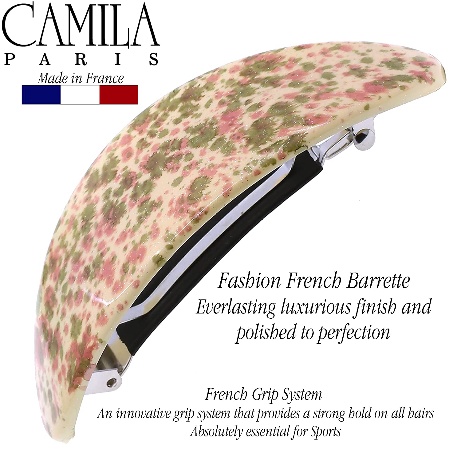 Camila Paris Hand Painted French barrette cellulose acetate
