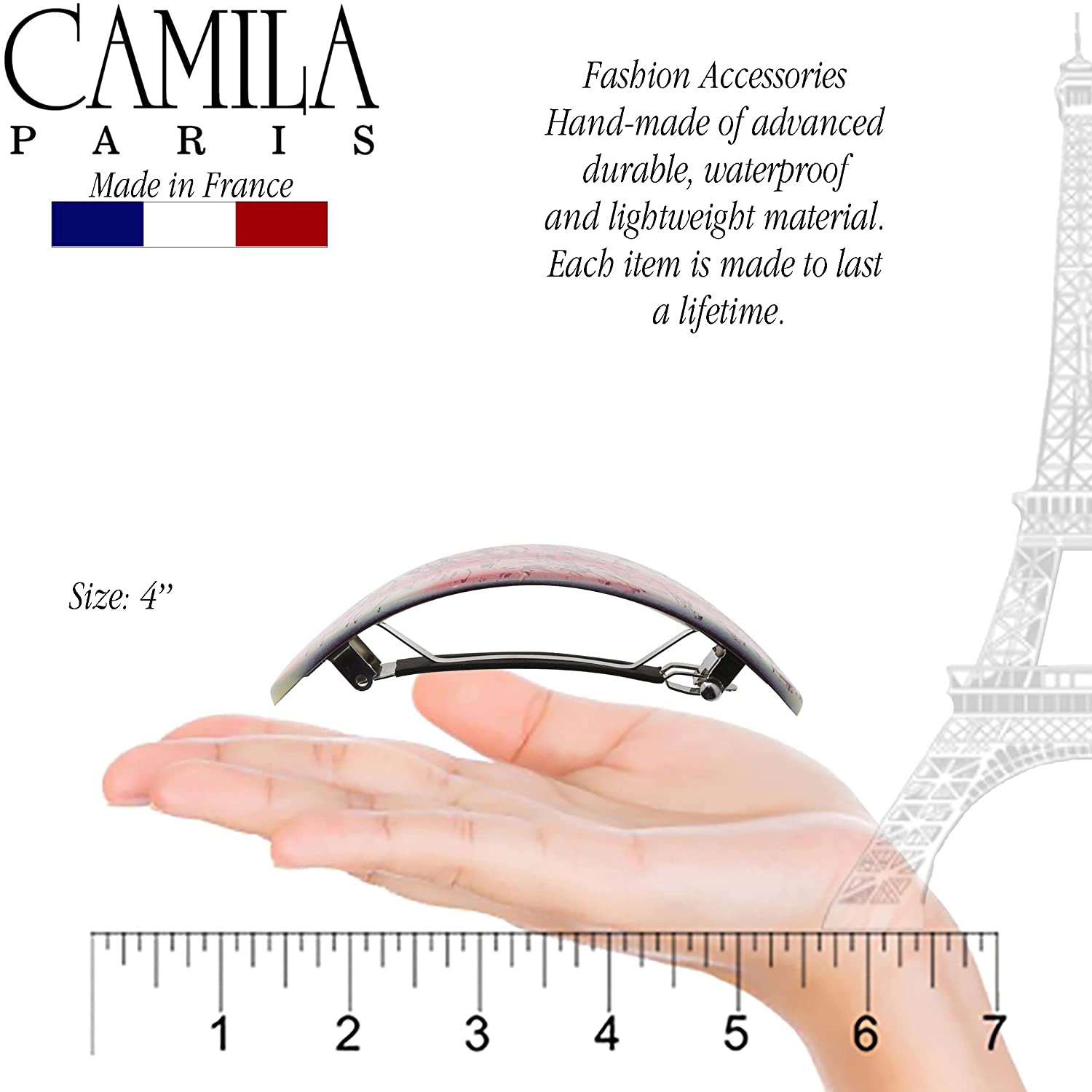 Camila Paris Hand Painted French barrette cellulose acetate