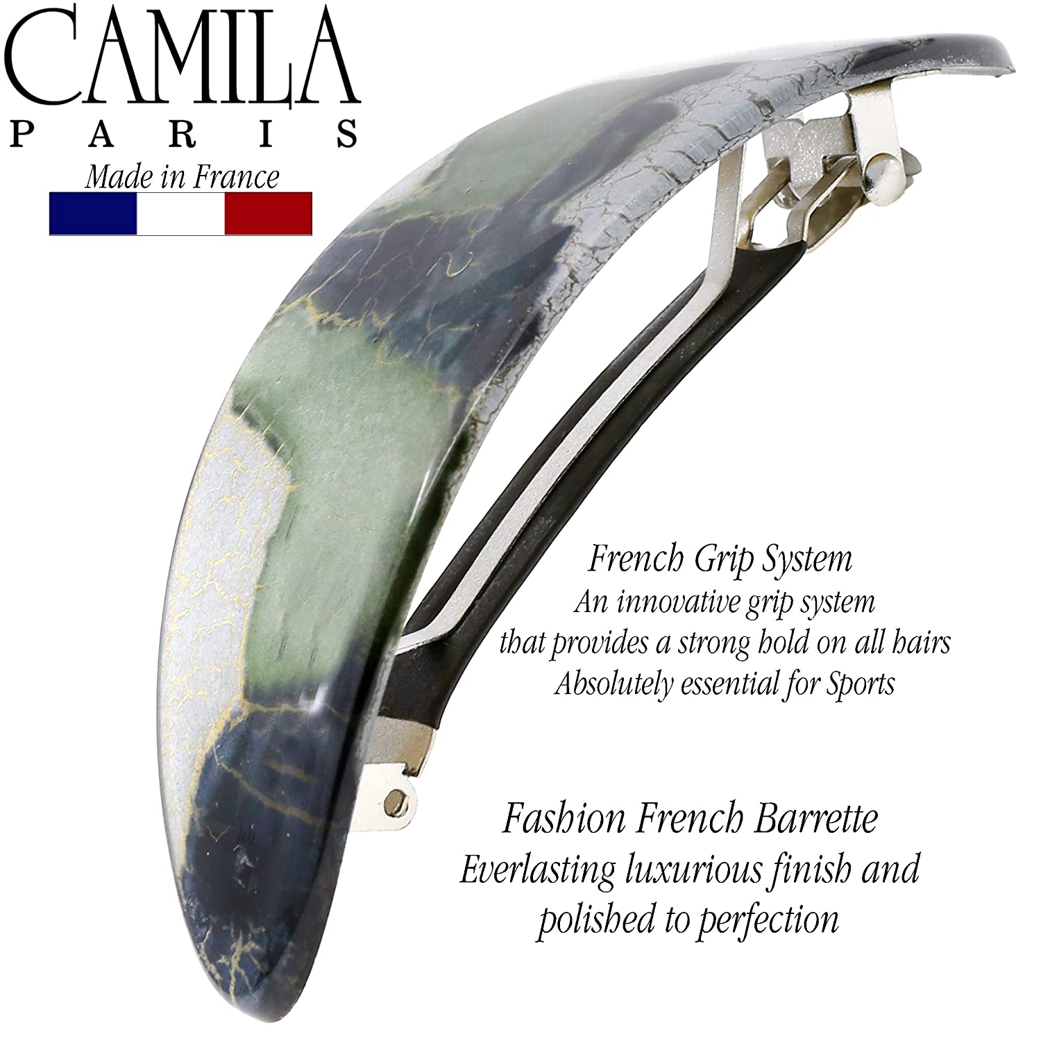 Camila Paris Hand Painted French barrette cellulose acetate