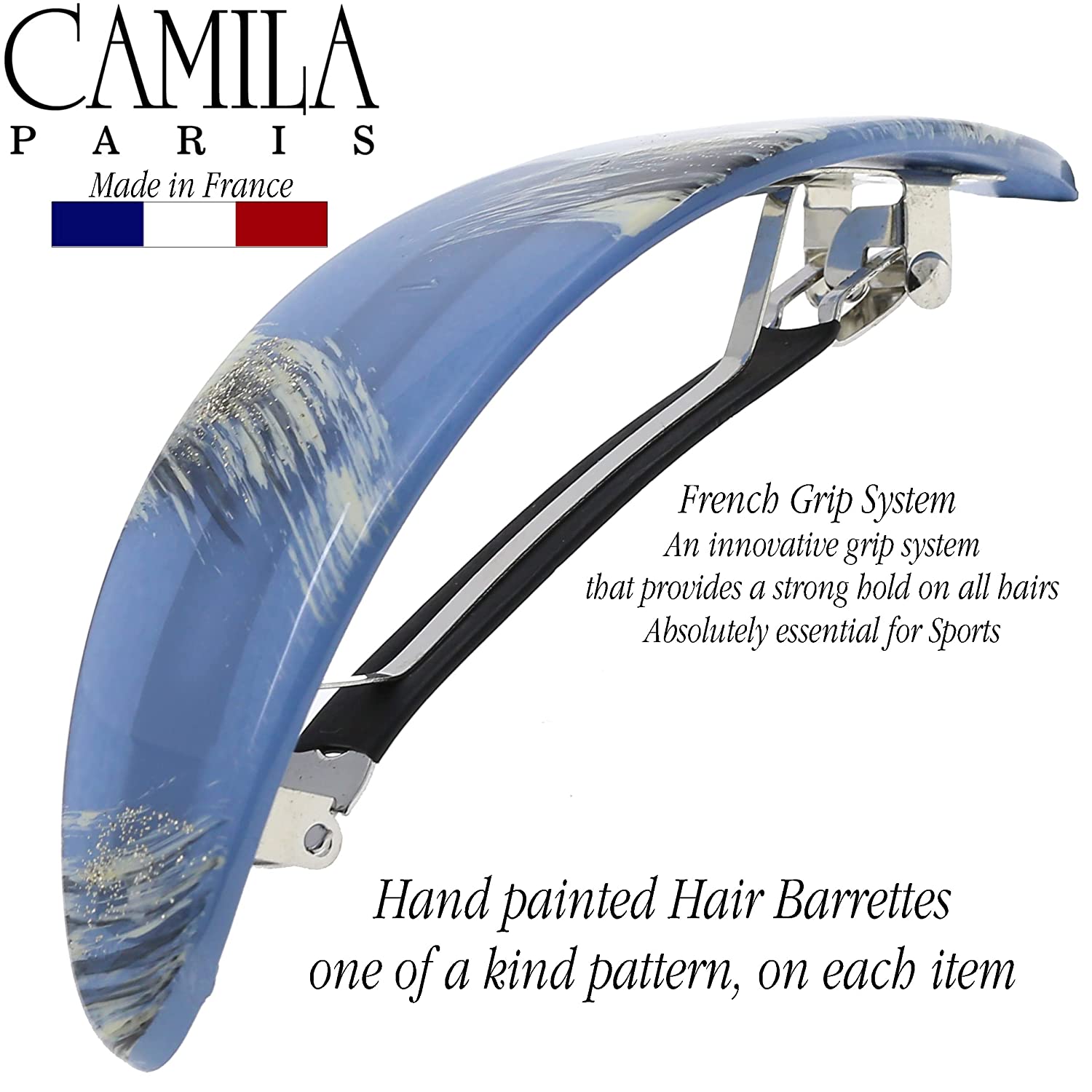 Camila Paris Hand Painted French barrette cellulose acetate