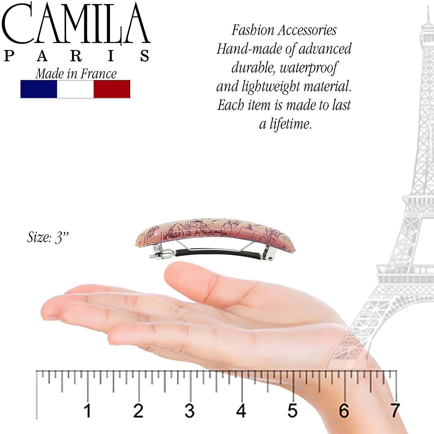 Camila Paris French barrette cellulose acetate