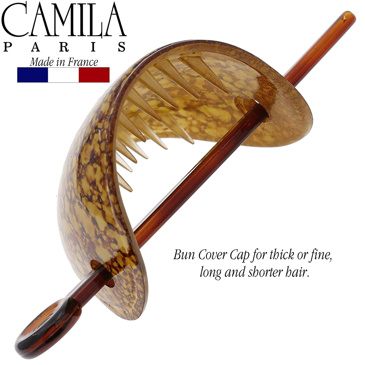 Camila Paris Brown French hair slide cellulose acetate