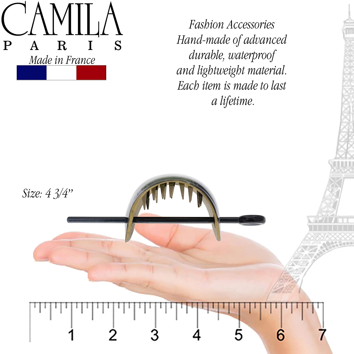 Camila Paris French hair slide cellulose acetate