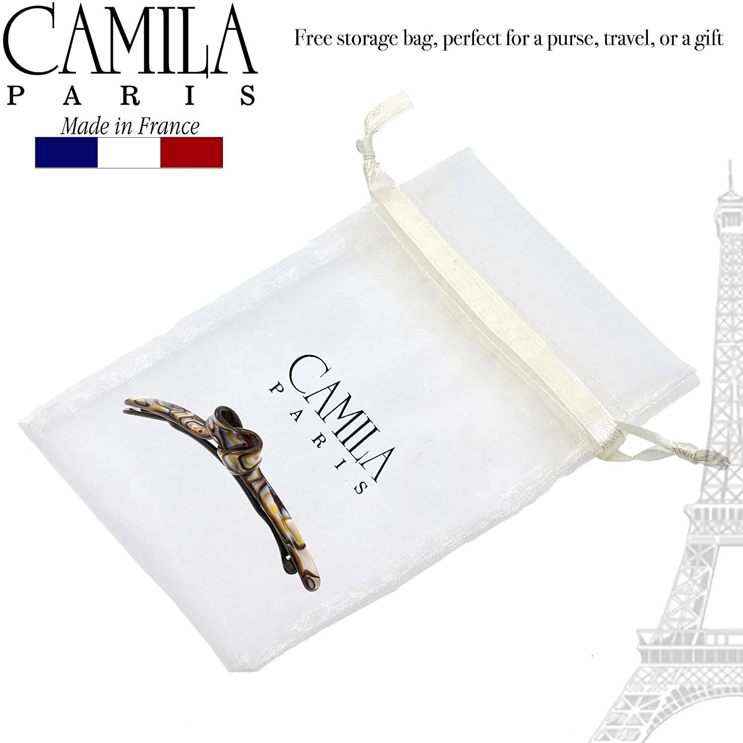 Camila Paris Metal-Free French barrette cellulose acetate handmade