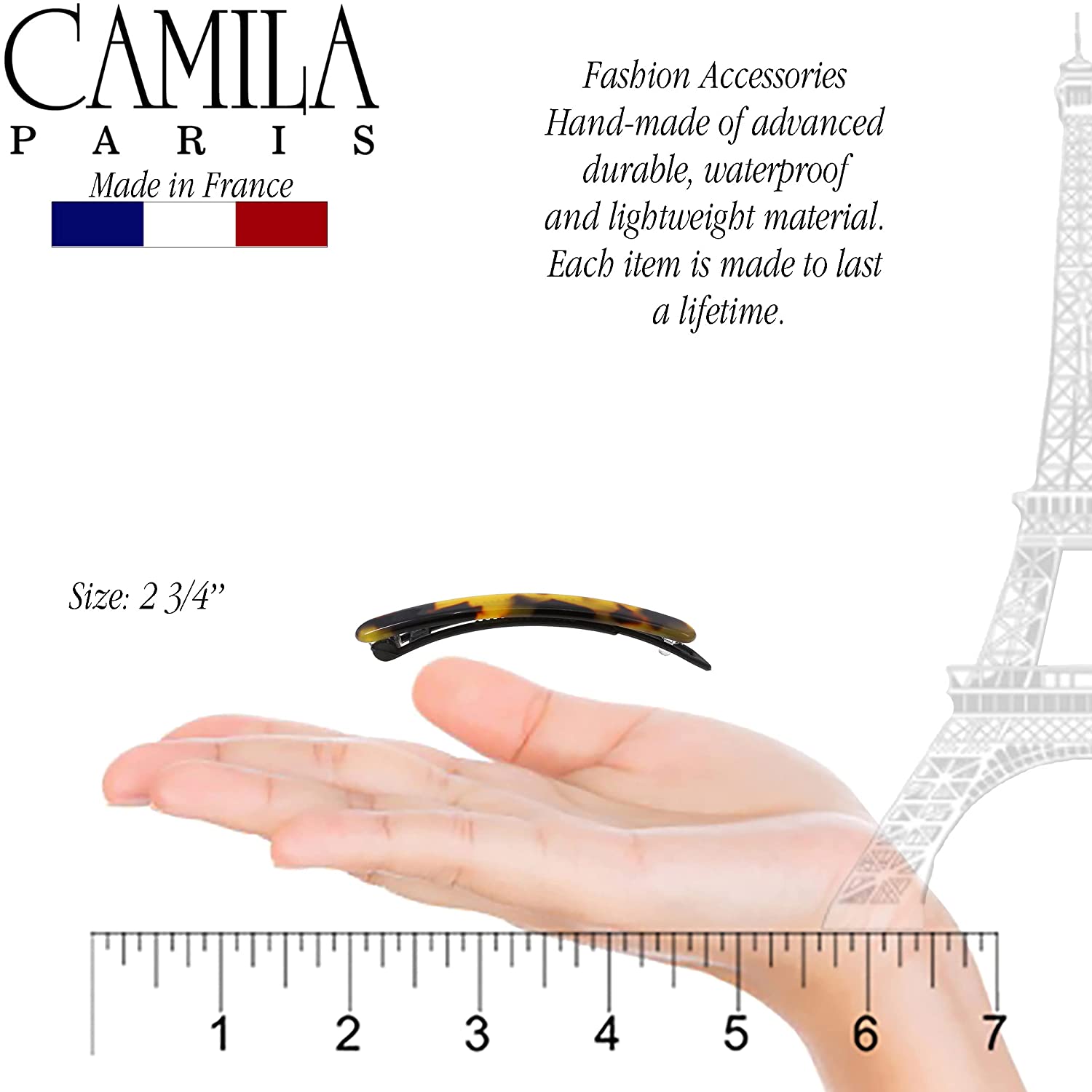 Camila Paris Metal-Free French barrette cellulose acetate