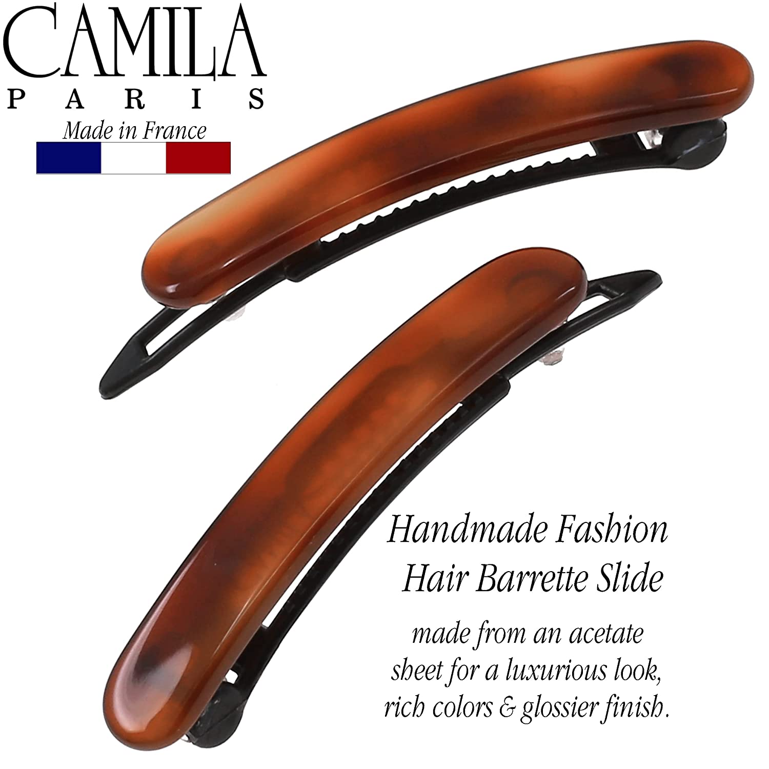 Camila Paris 1.75 Inch Metal-Free French barrette cellulose acetate