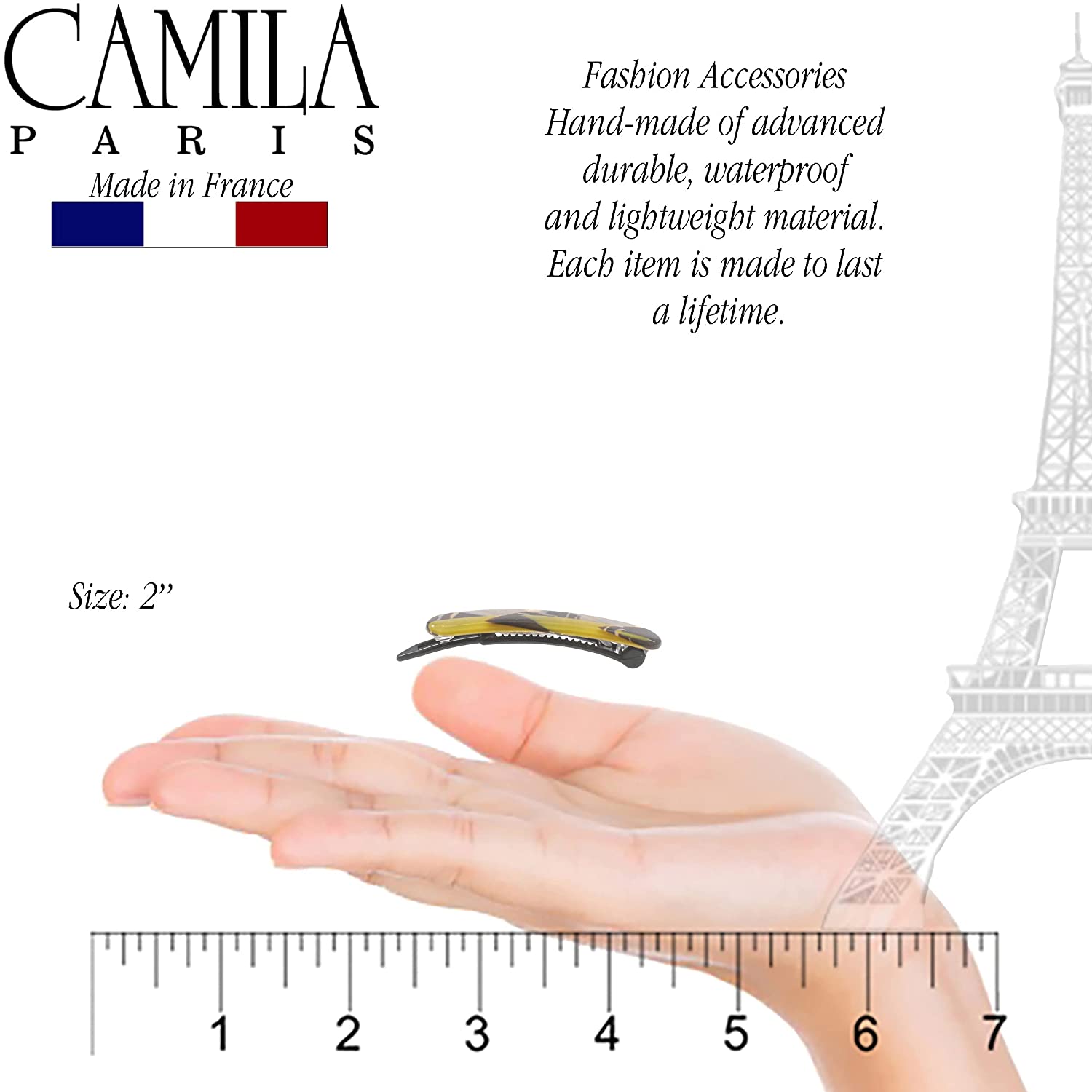Camila Paris Metal-Free French barrette cellulose acetate