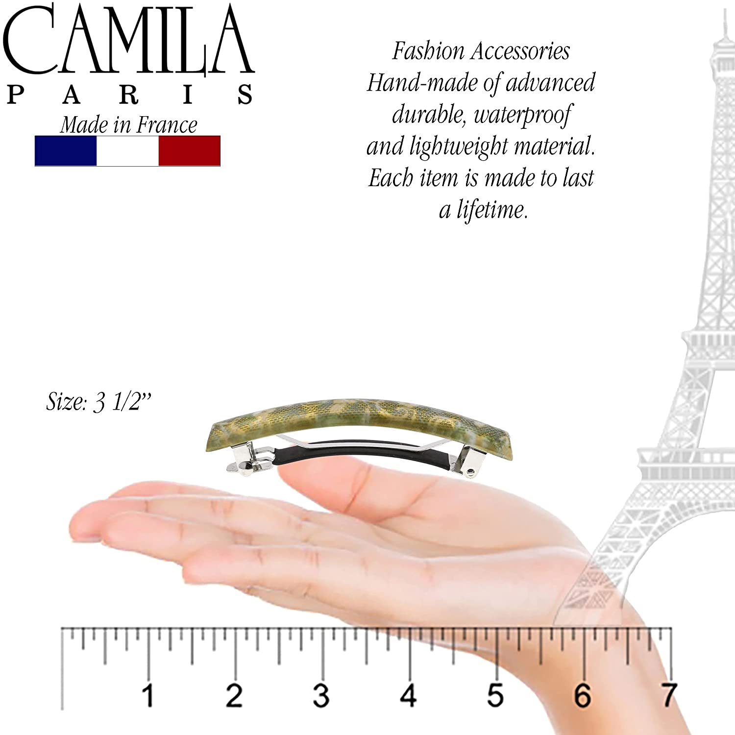 Camila Paris Dark Blue French barrette cellulose acetate